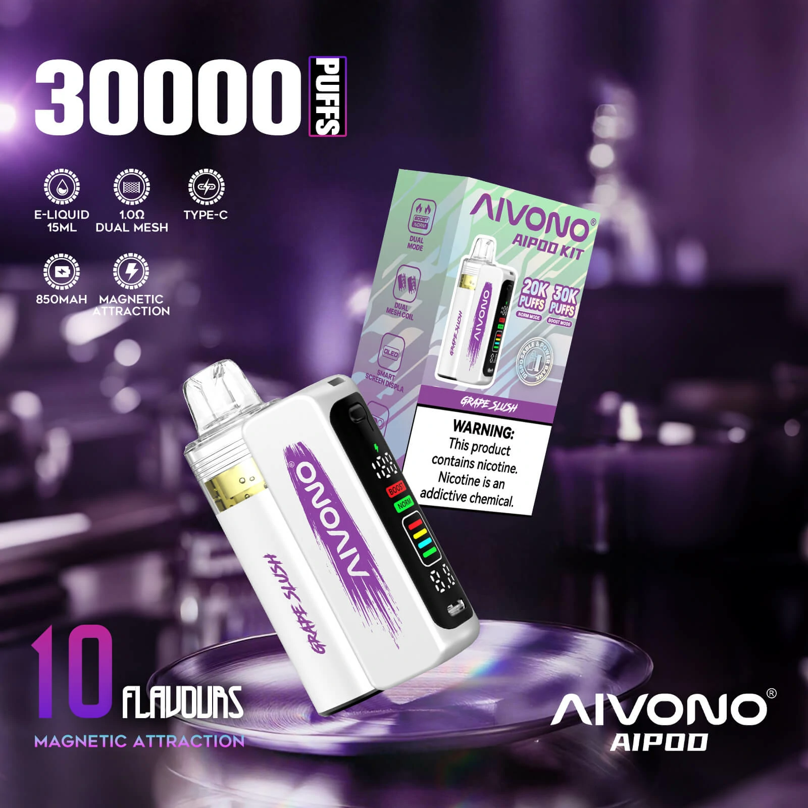Aivono-Einweg-E-Zigarette mit 30.000 Zügen, Foto 3