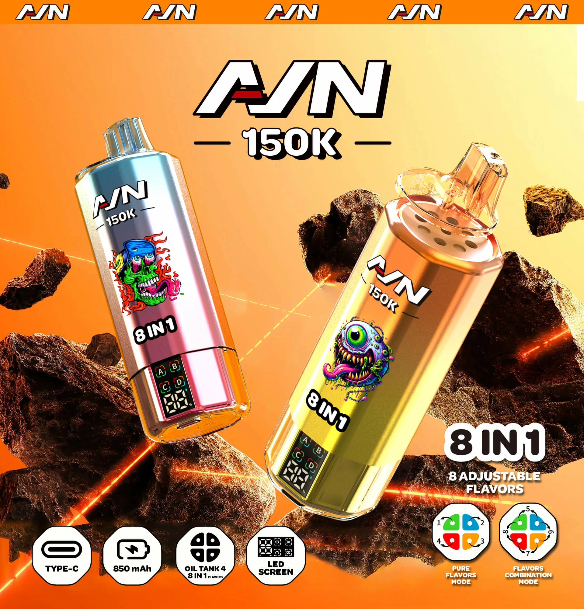 Aivono, vaporizzatore usa e getta 4-in-1 da 150.000 boccate