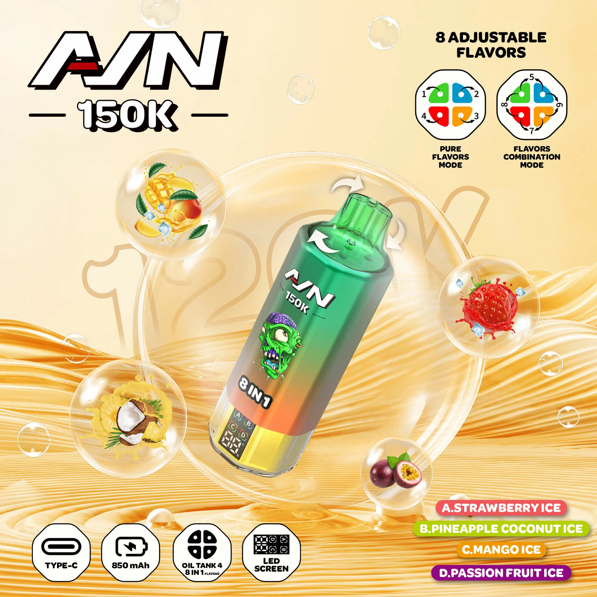 Aivono 150000 Puffs 4-in-1 Disposable Vape, photo 10