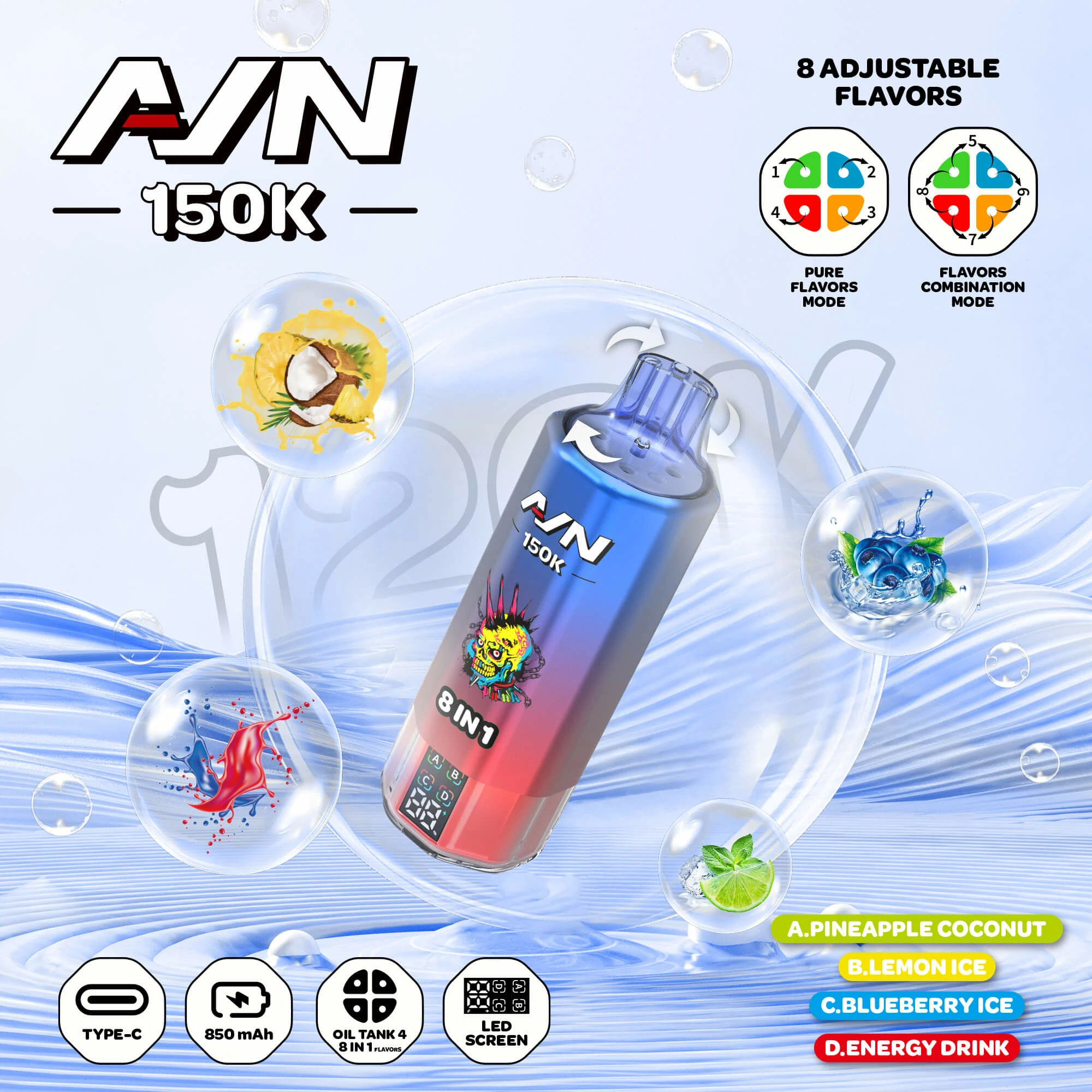 Aivono 150000 Puffs 4-in-1 Disposable Vape, photo 11