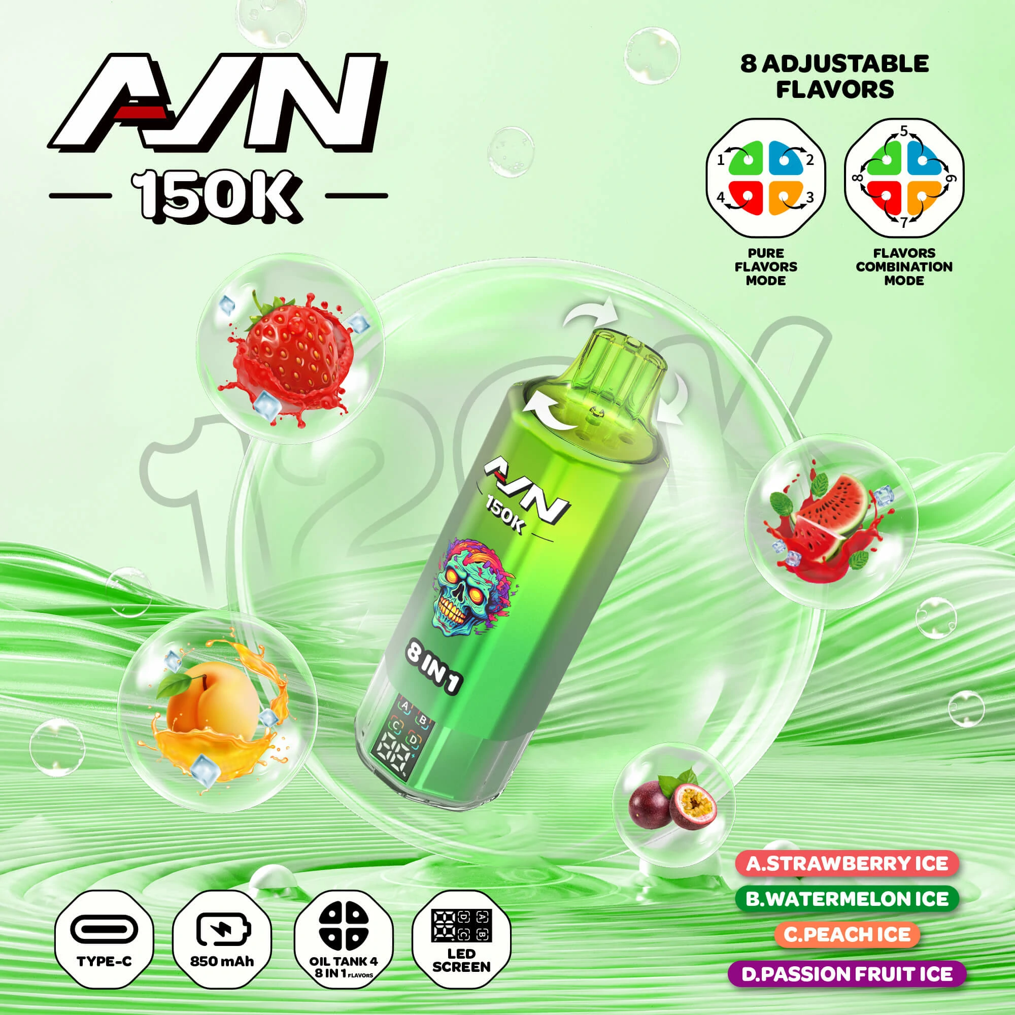 Aivono 150000 Puffs 4-in-1 Disposable Vape, photo 2
