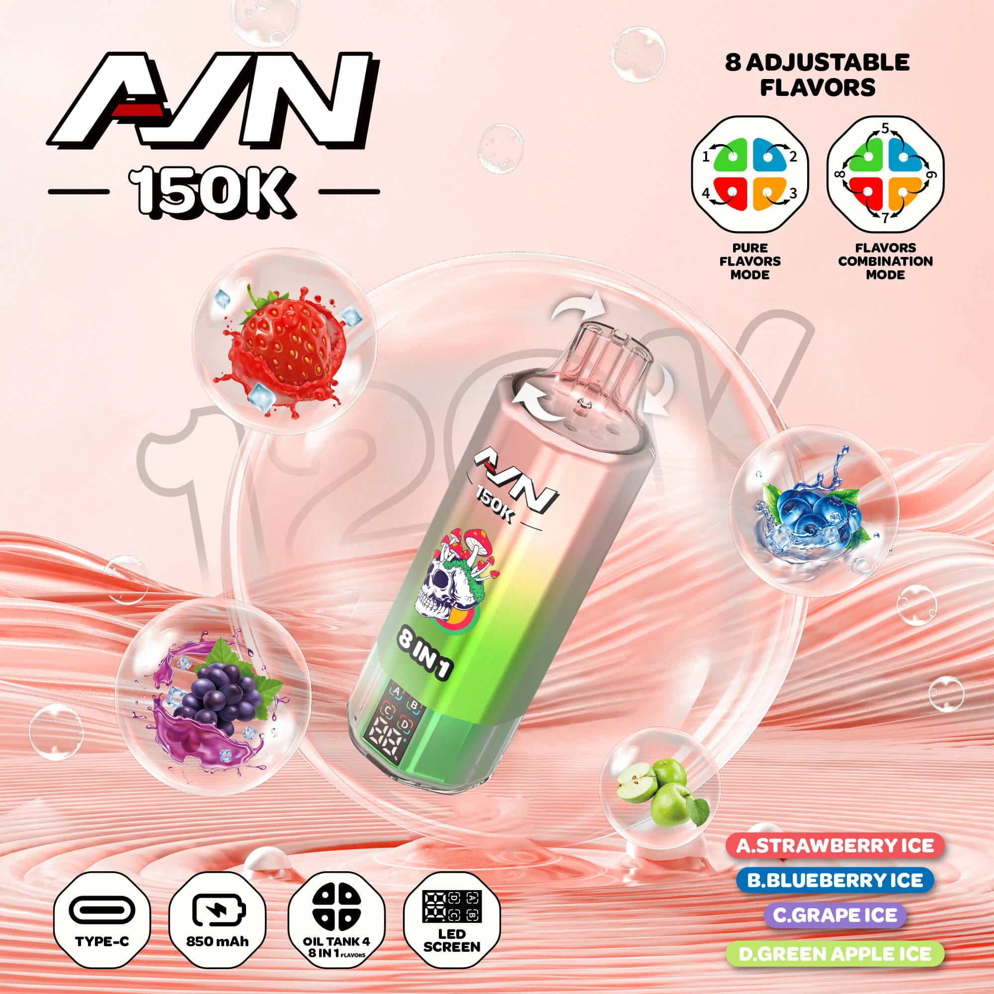 Aivono 150000 Puffs 4-in-1 Disposable Vape, photo 3