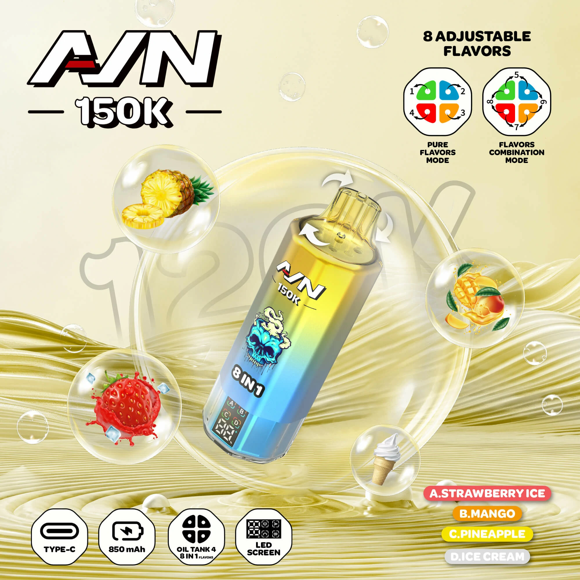 Aivono 150000 Puffs 4-in-1 Disposable Vape, photo 4