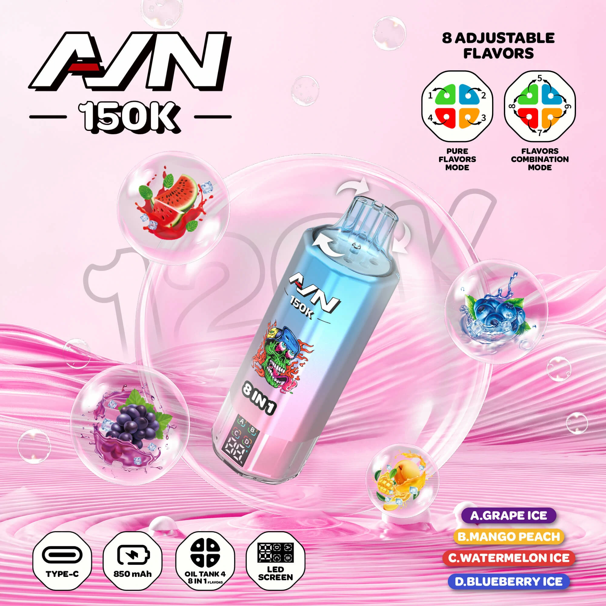 Aivono 150000 Puffs 4-in-1 Disposable Vape, photo 7