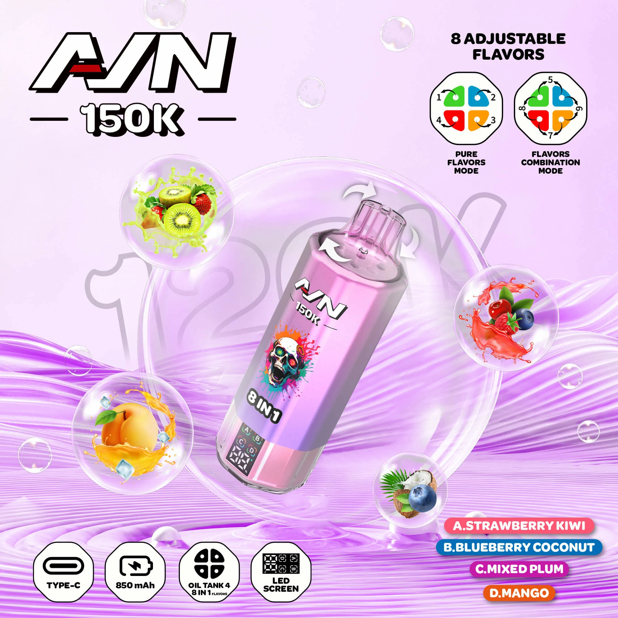 Aivono 150000 Puffs 4-in-1 Disposable Vape, photo 8
