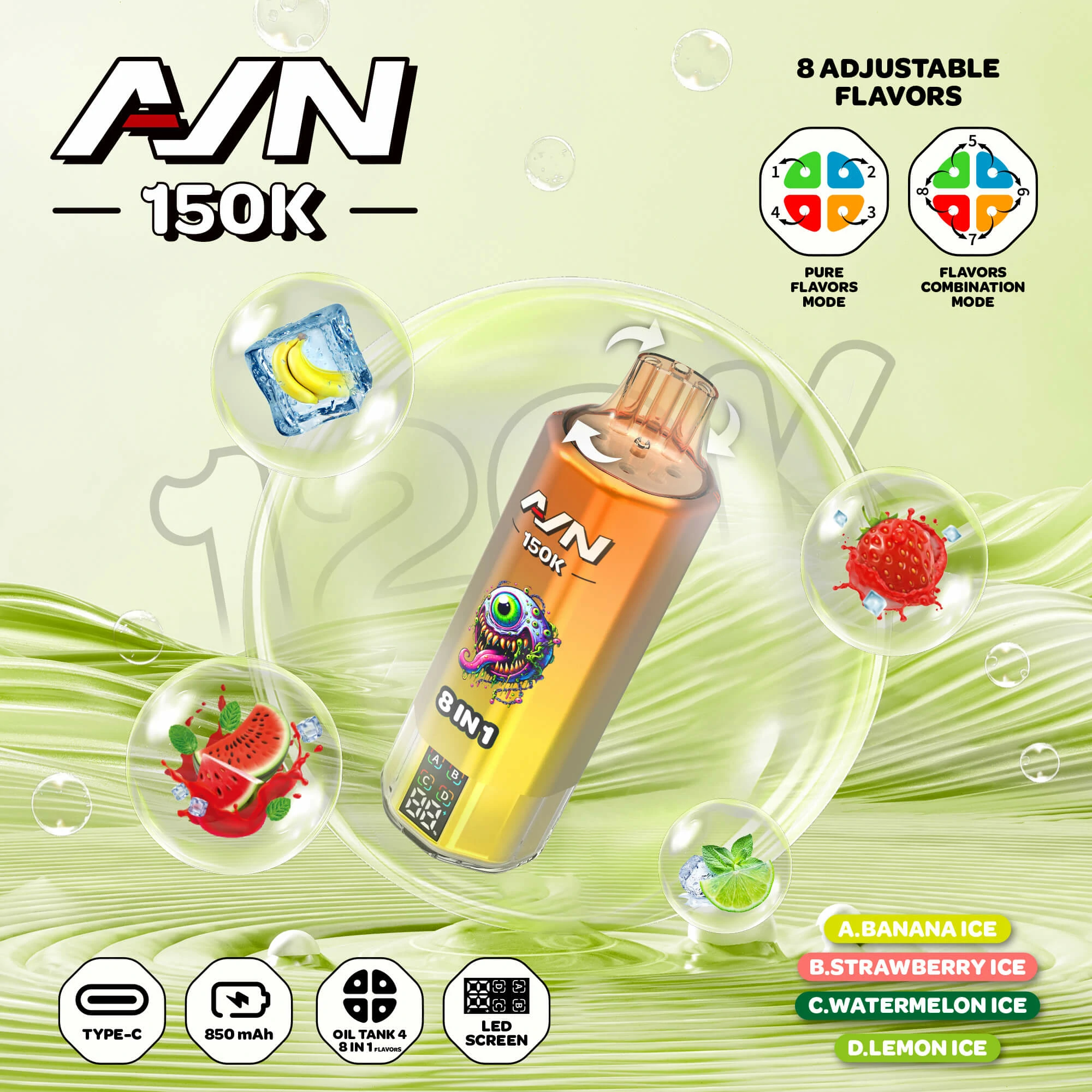 Aivono 150000 Puffs 4-in-1 Disposable Vape, photo 9