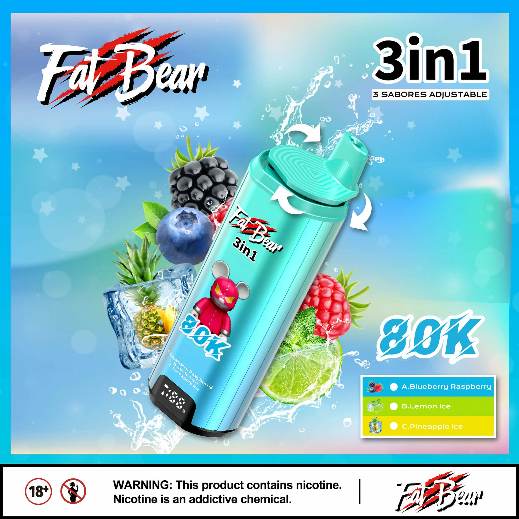 Aivono, vaporizzatore usa e getta 3-in-1 da 80.000 boccate