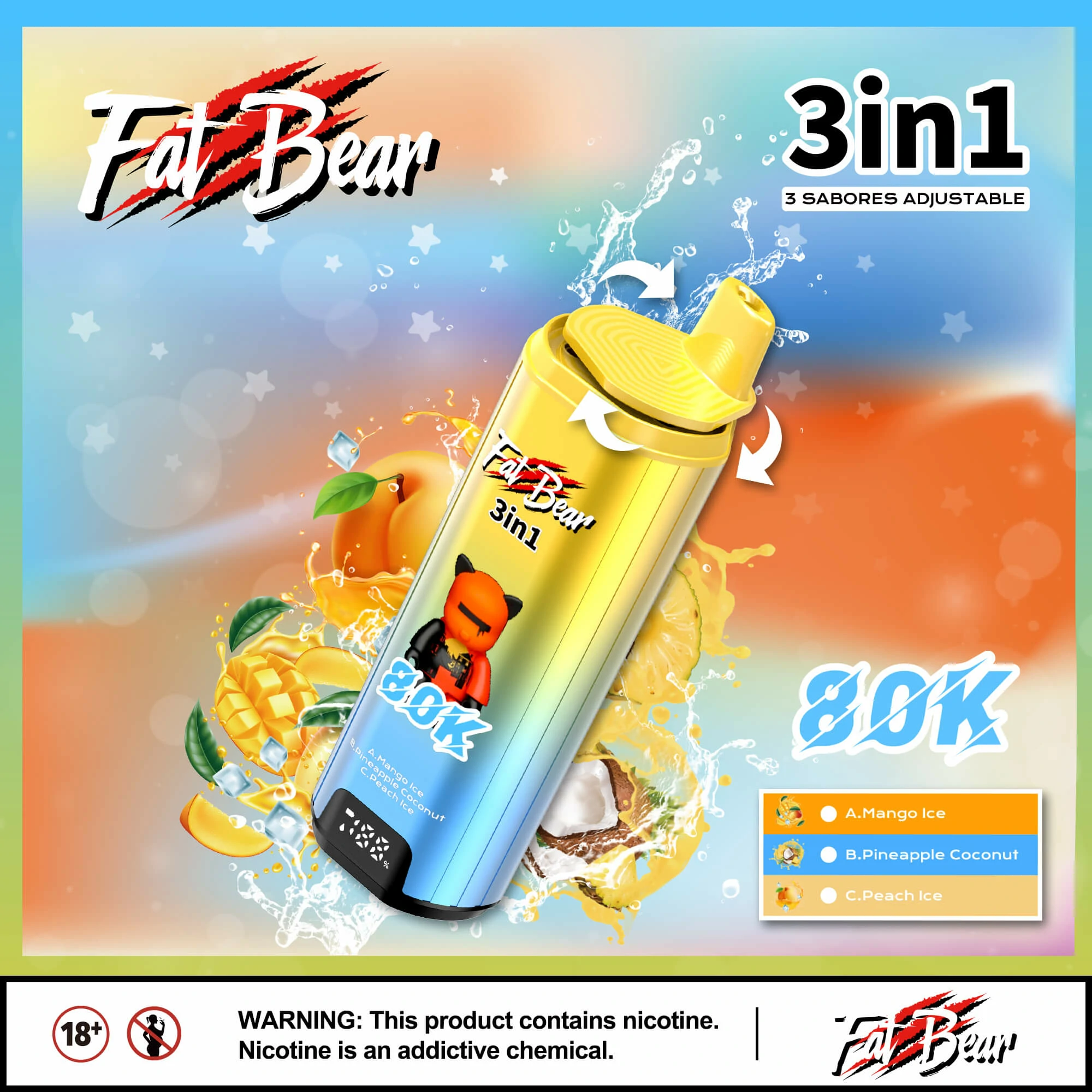 Aivono 80000 Puffs 3-in-1 Disposable Vape, photo 3