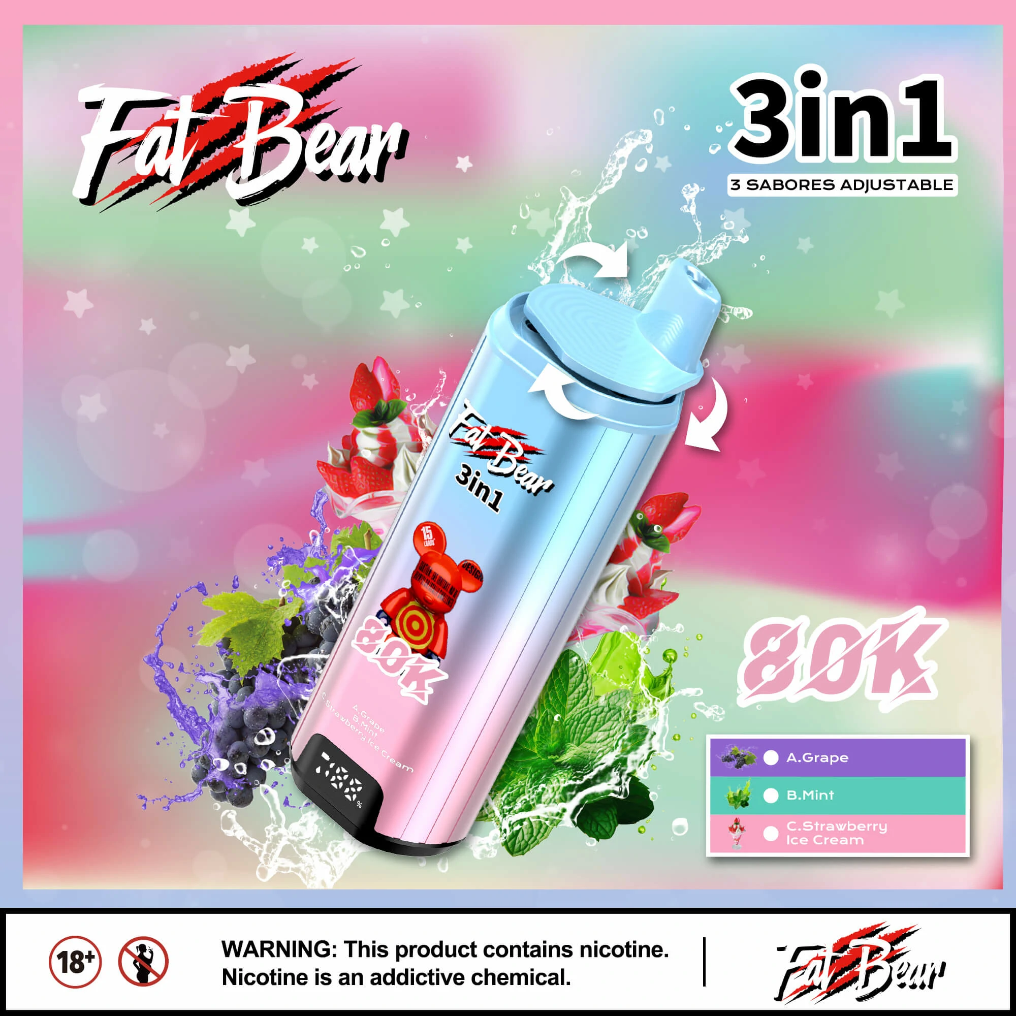 Aivono 80000 Puffs 3-in-1 Disposable Vape, photo 5