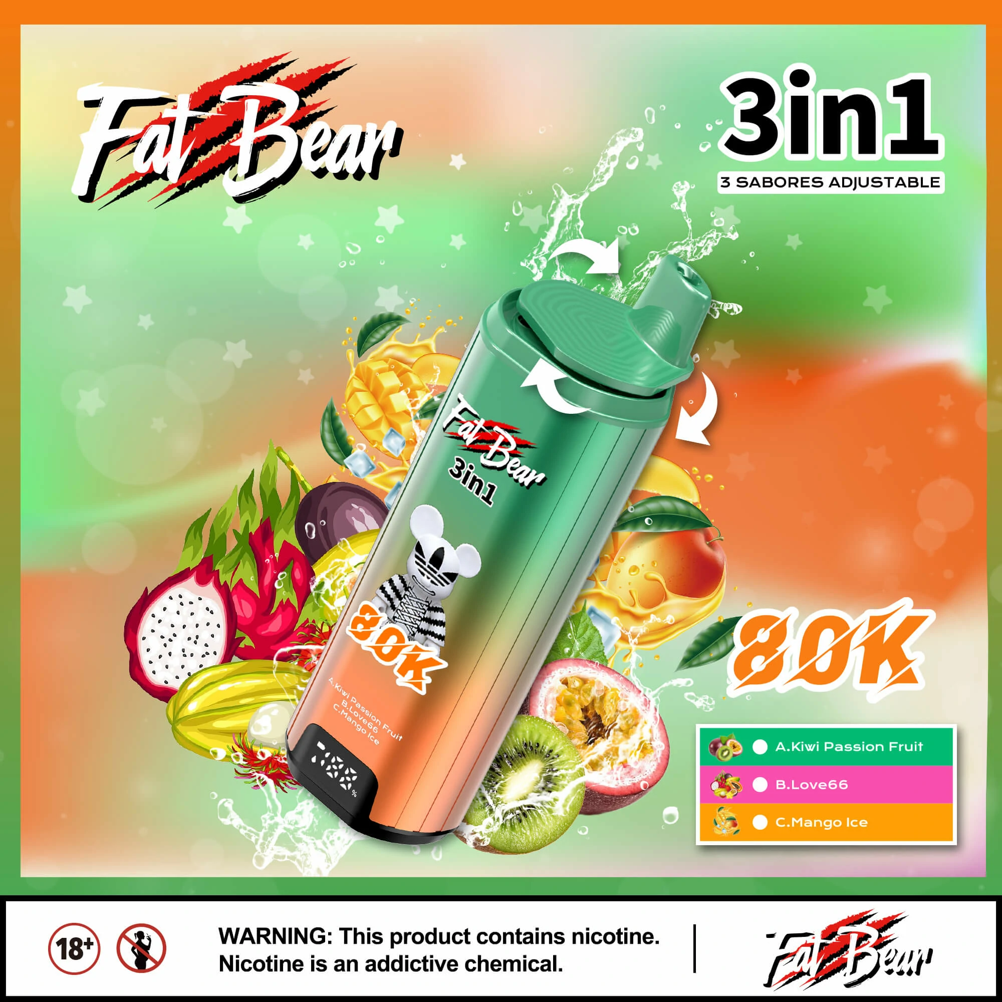 Aivono 80000 Puffs 3-in-1 Disposable Vape, photo 8
