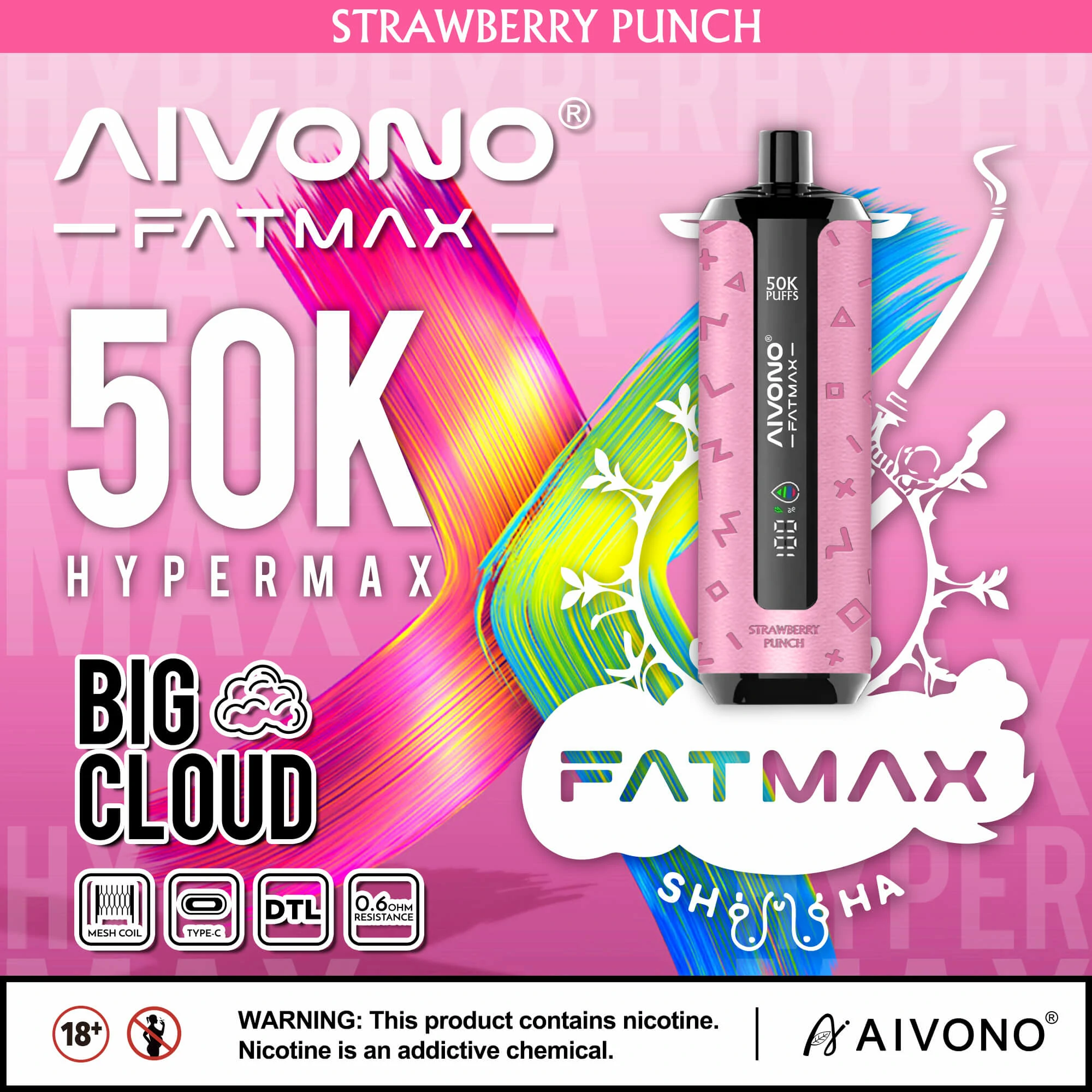 Jednorázový vaporizér Aivono, 50 000 potáhnutí, fotografie 10