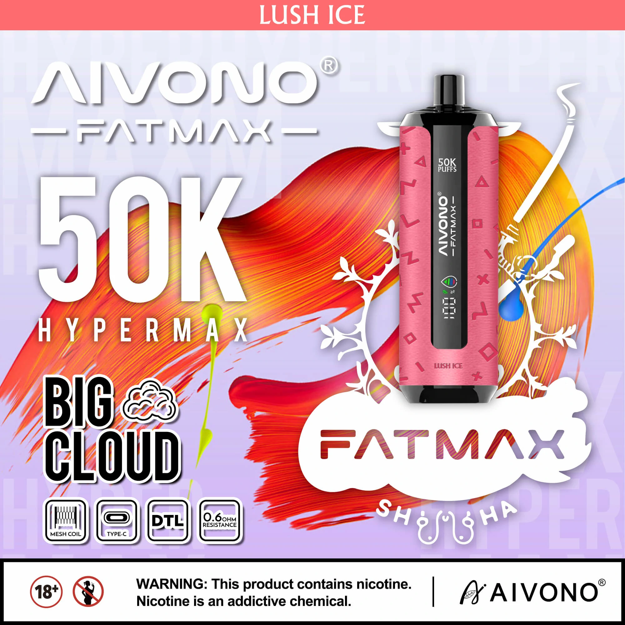 Jednorázový vaporizér Aivono, 50 000 potáhnutí, fotografie 7