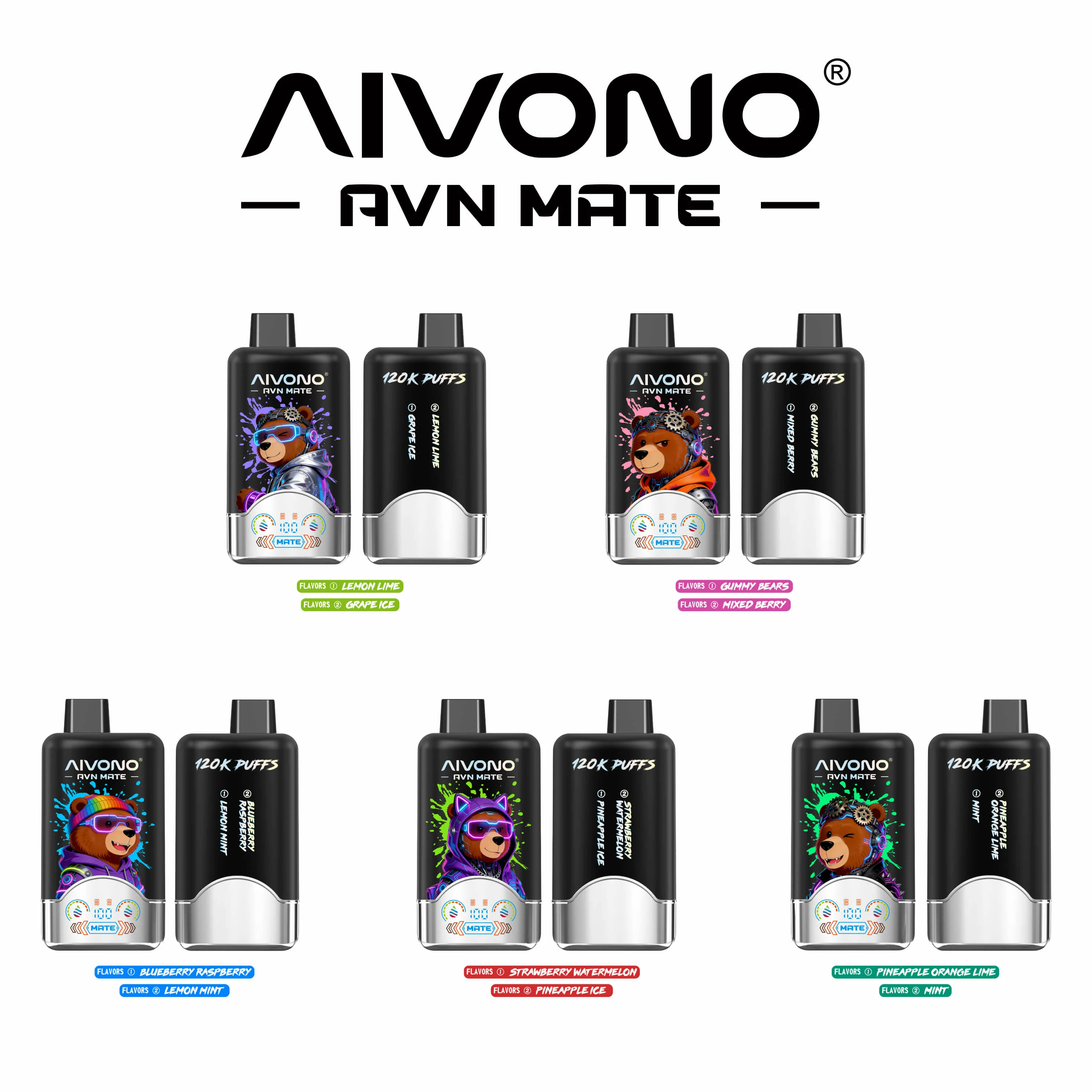 Aivono, 120 000 potáhnutí, jednorázový vaporizér 2-in-1, fotografie 11