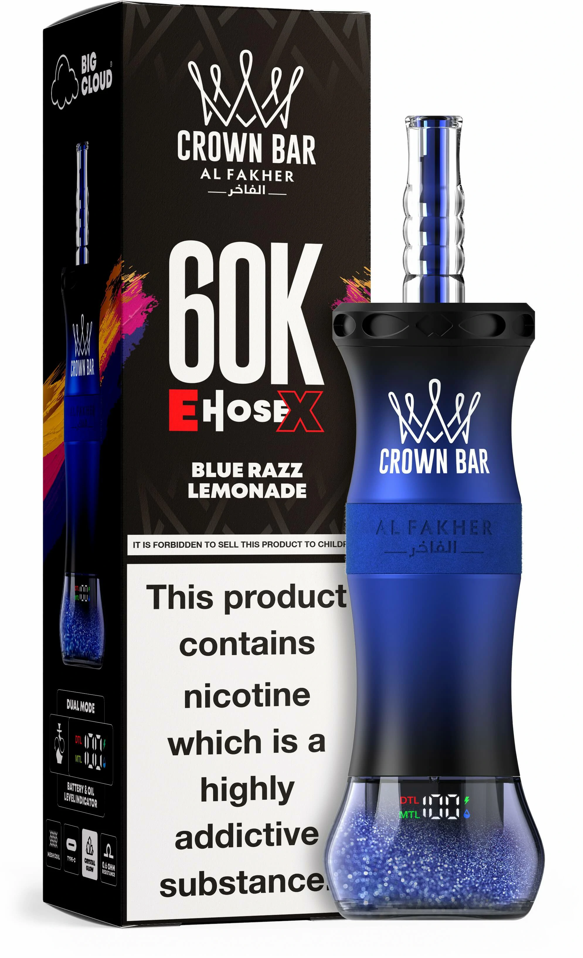 Al Fakher Crown bar, 60 000 szívásos eldobható e-cigi, fotó 6