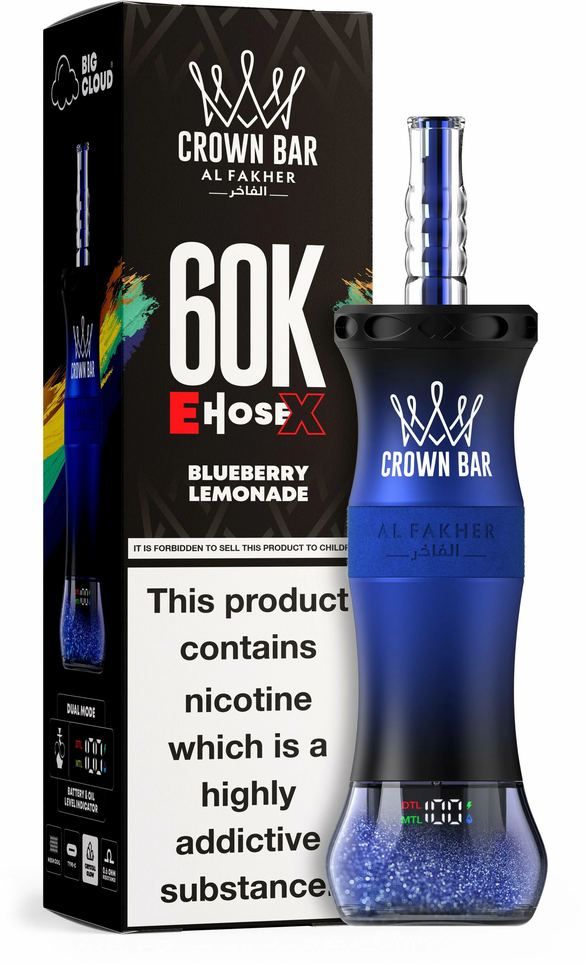 Al Fakher Crown bar, 60 000 szívásos eldobható e-cigi, fotó 9
