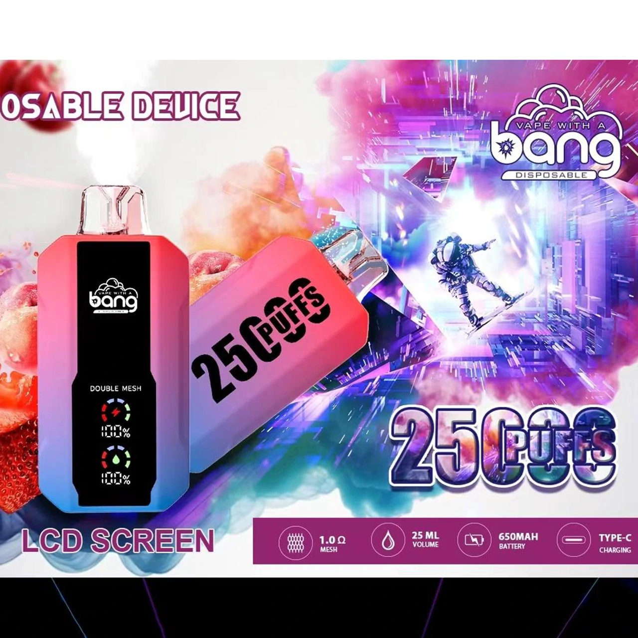 Jednorázový vaporizér Bang, 25 000 potáhnutí