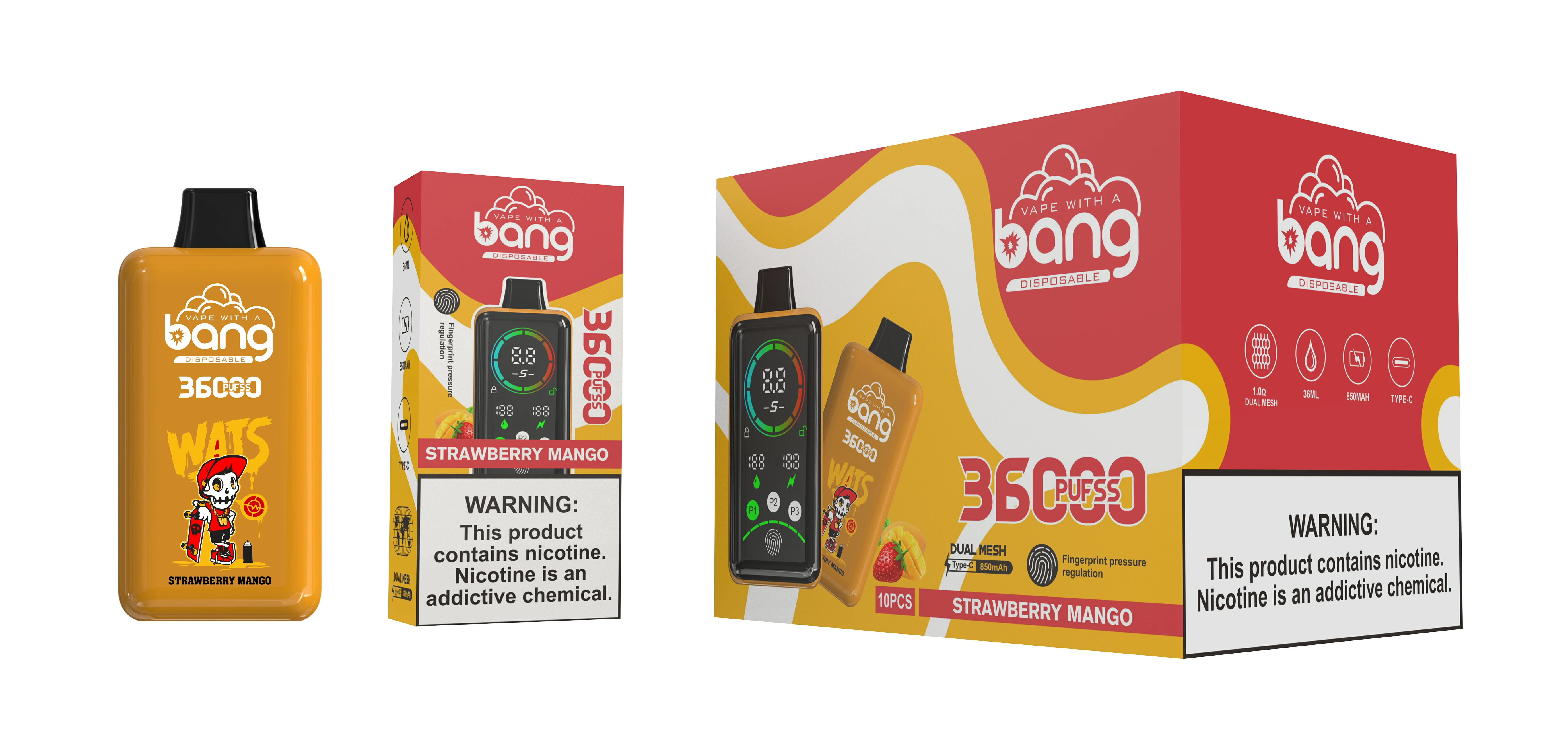 Jednorázový vaporizér Bang, 36 000 potáhnutí