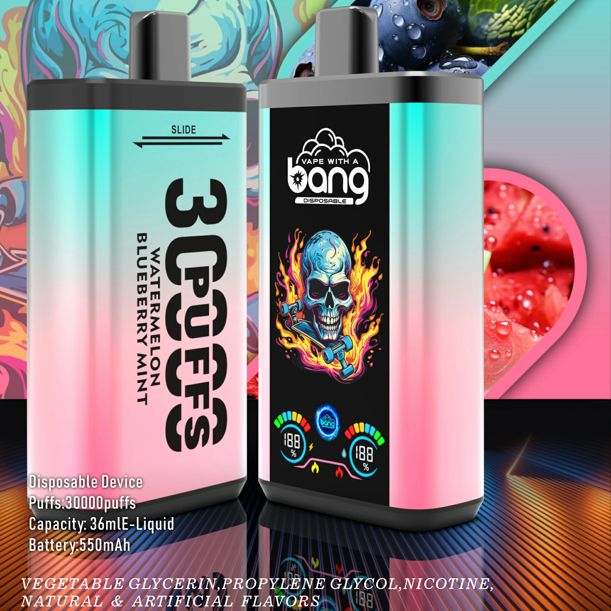 Bang B30S , 30 000 potáhnutí, jednorázový vaporizér typu 2-in-1, fotografie 4