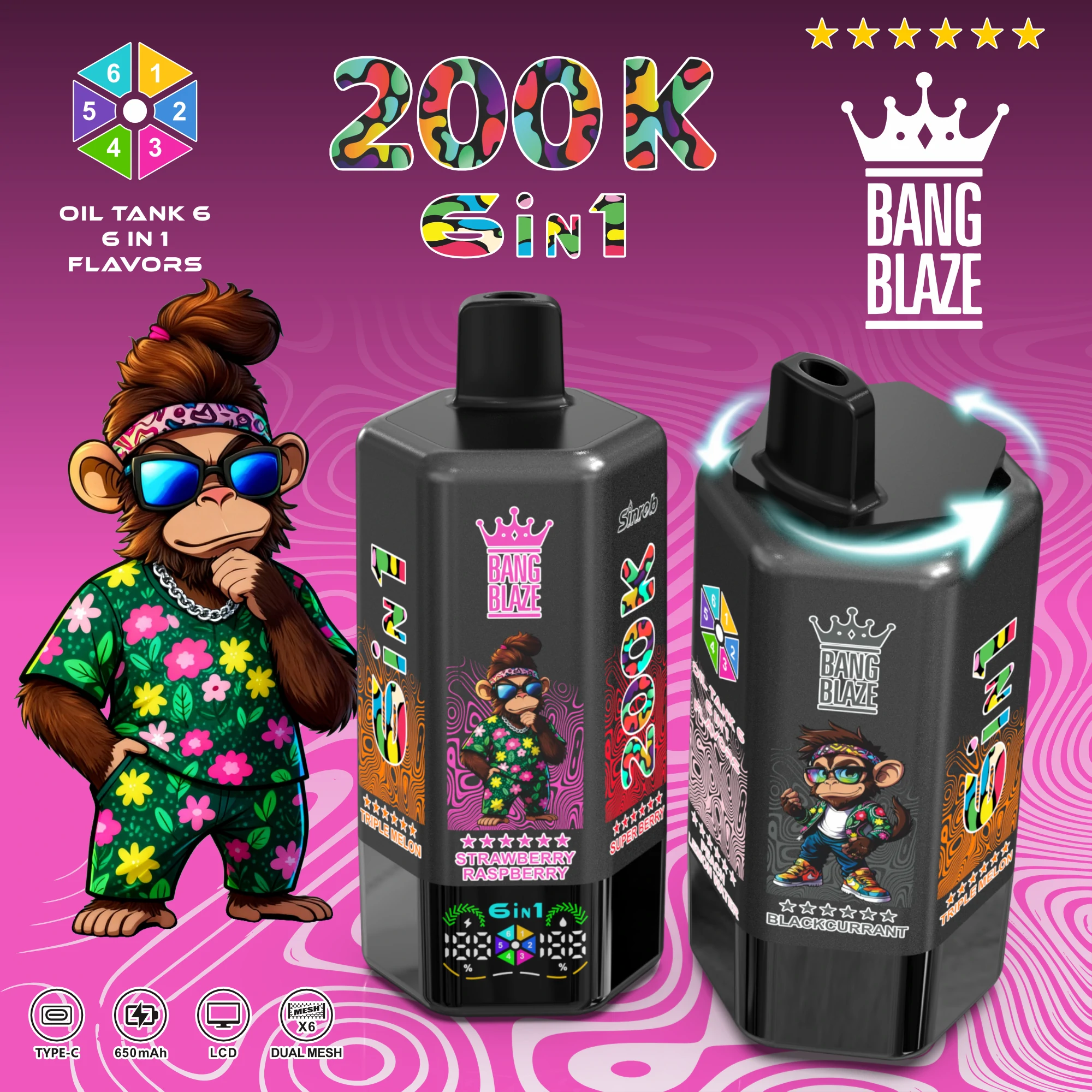 Bang 200000 Puffs 6-in-1 Disposable Vape