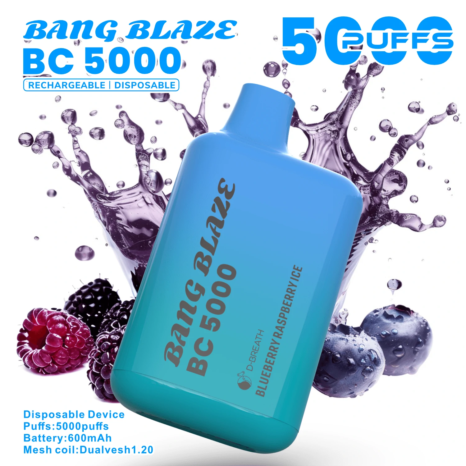 Jednorázový vaporizér Bang, 5000 potáhnutí, fotografie 4