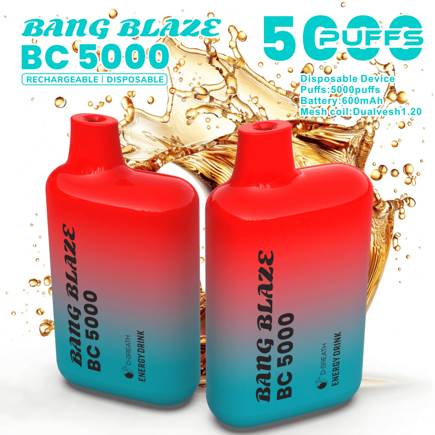 Jednorázový vaporizér Bang, 5000 potáhnutí, fotografie 6