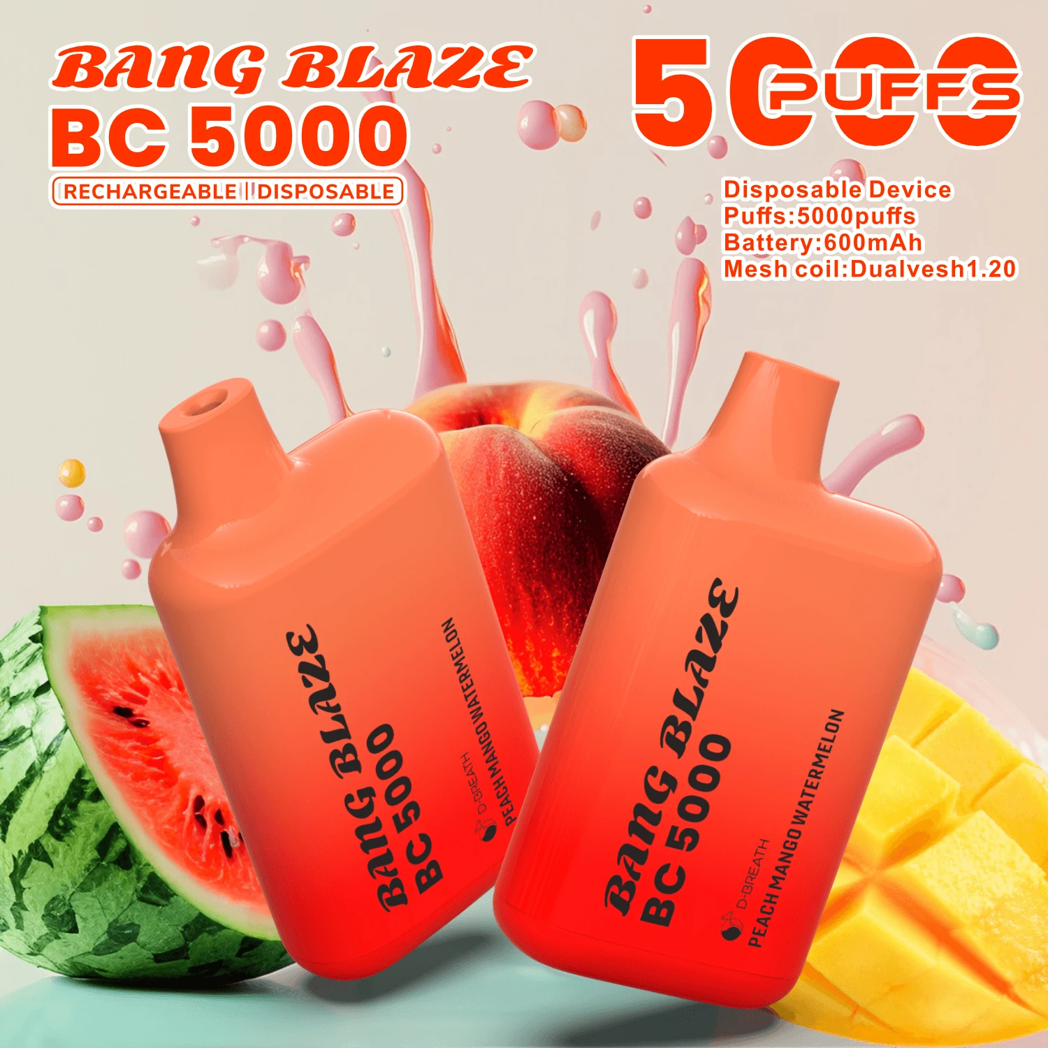 Jednorázový vaporizér Bang, 5000 potáhnutí, fotografie 7