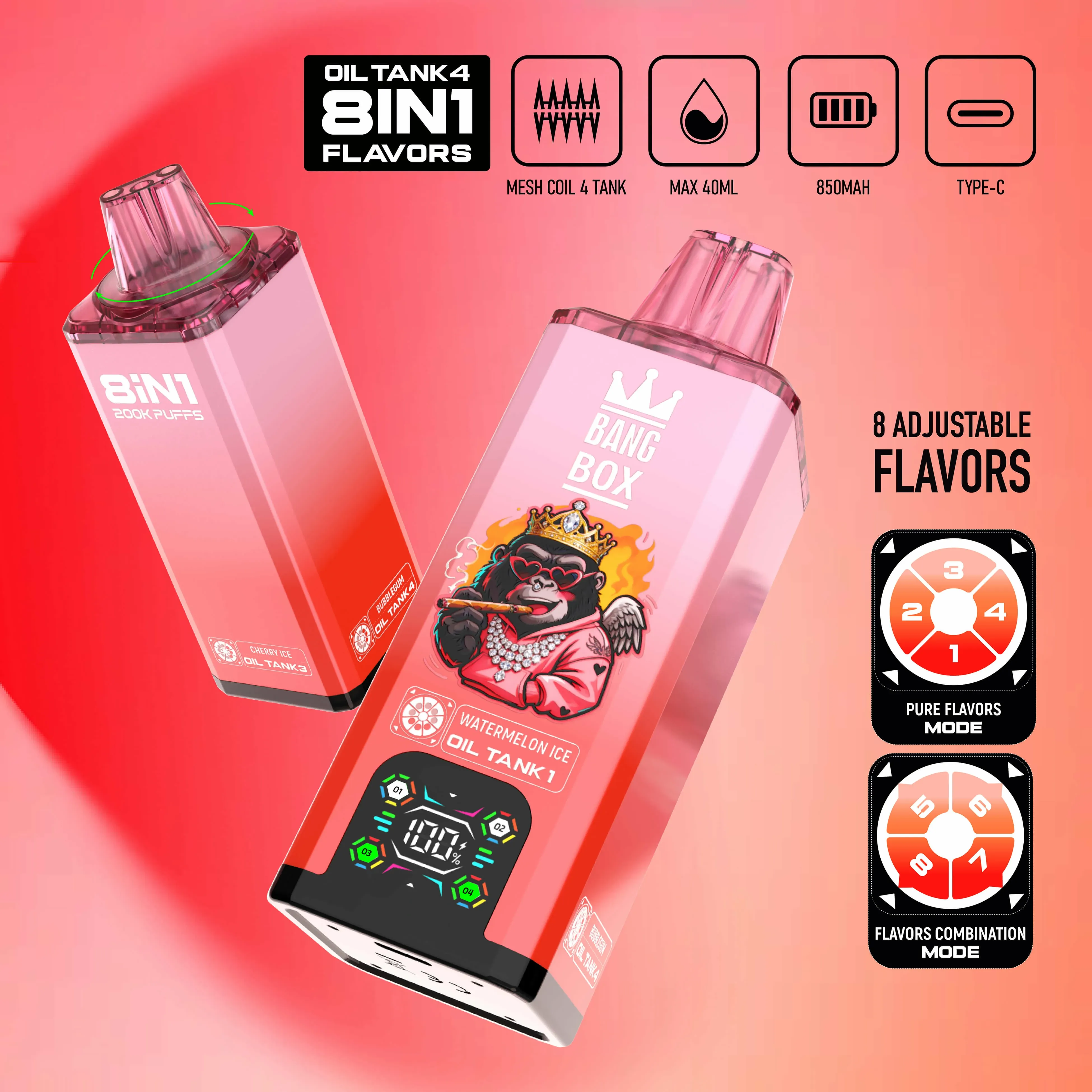 Bang Box 200000 Puffs 8-in-1 Disposable Vape, photo 3