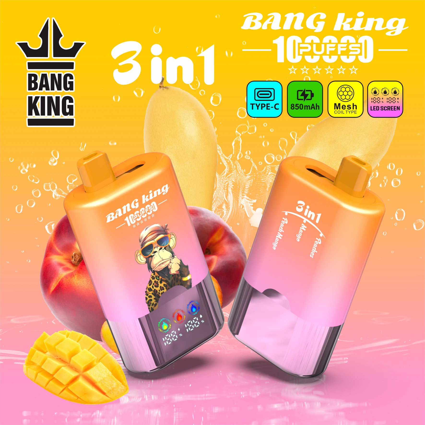 Bang 100 000 szívásos 3-in-1-es eldobható e-cigi, fotó 3