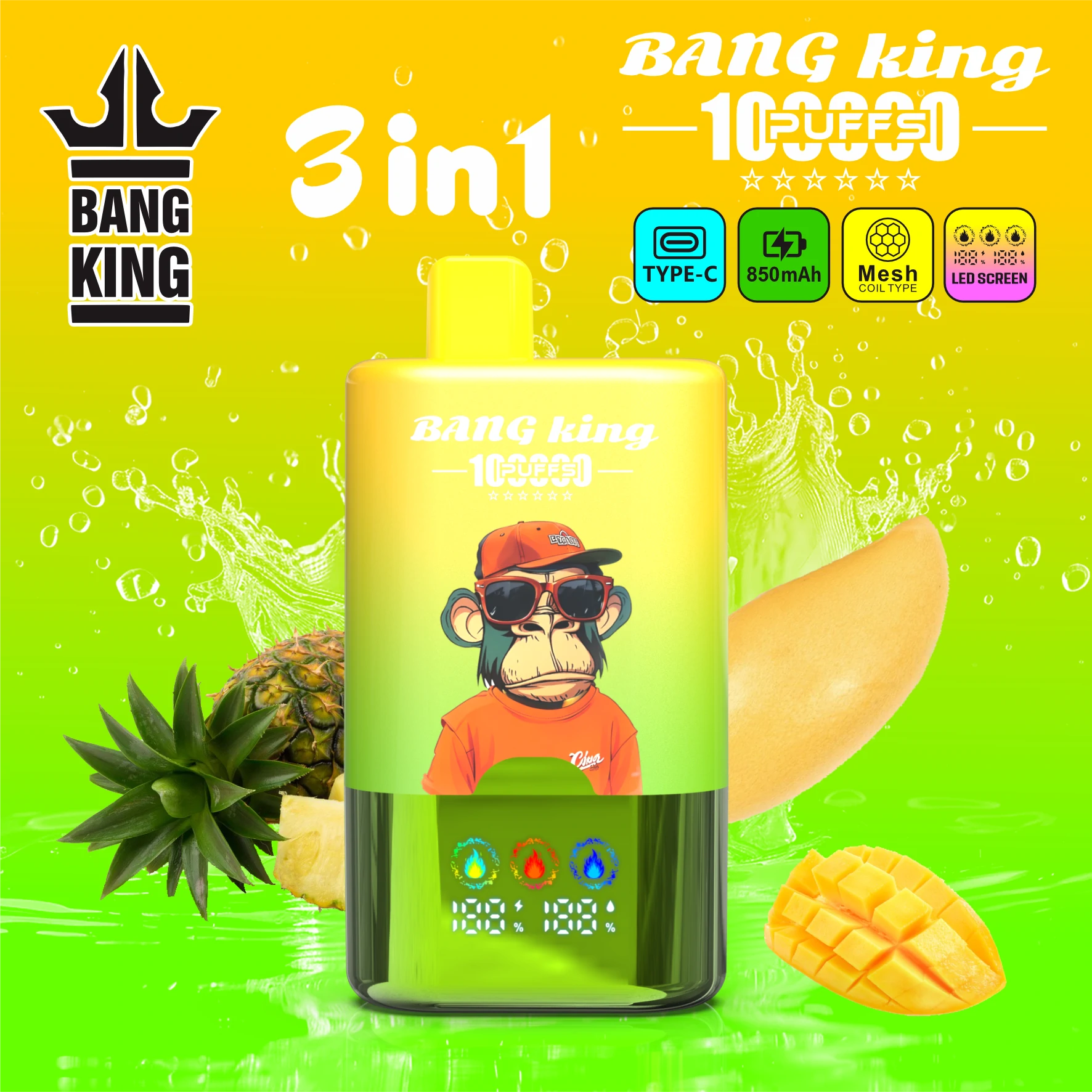 Bang 100 000 szívásos 3-in-1-es eldobható e-cigi, fotó 4
