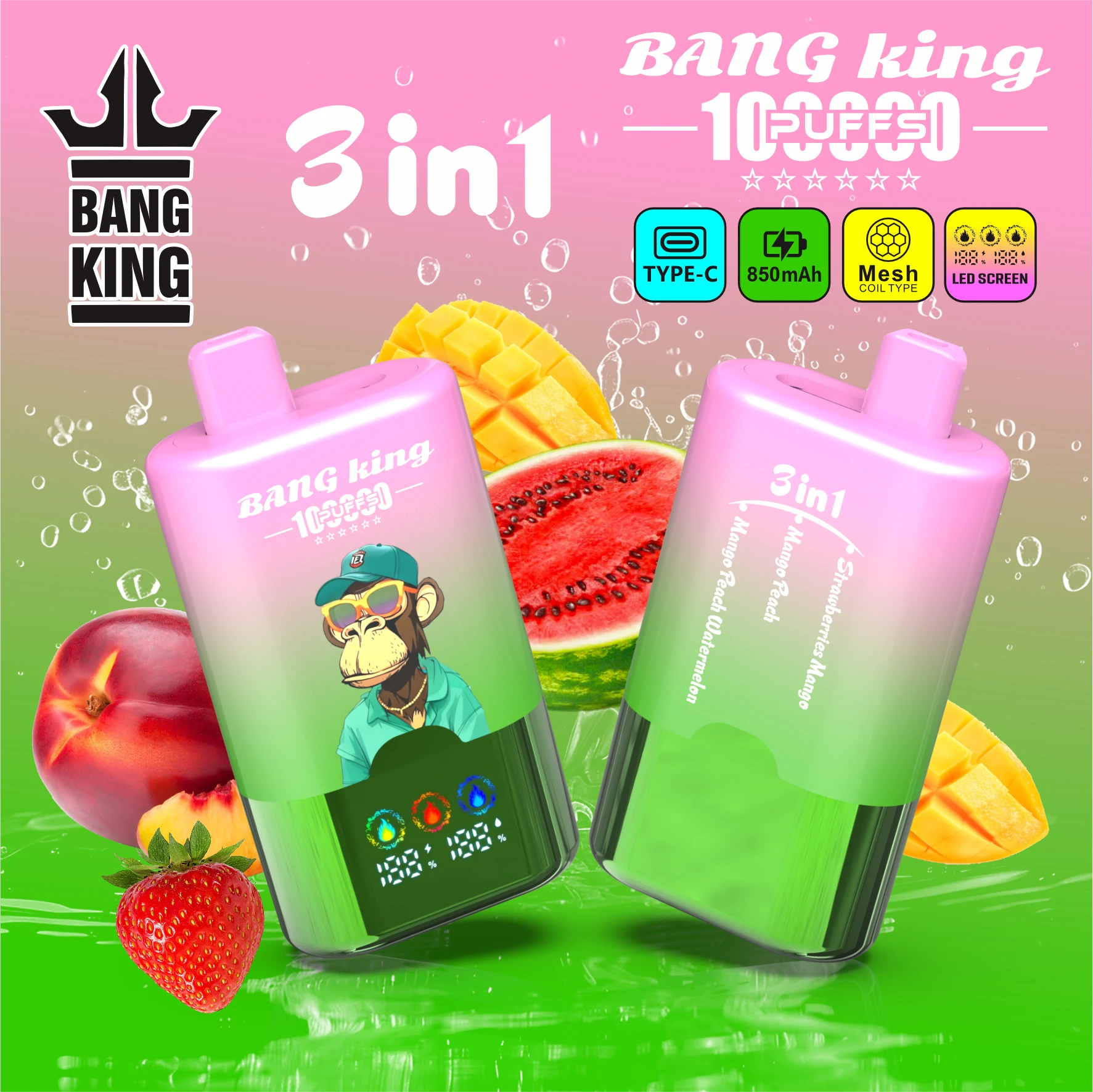 Bang 100 000 szívásos 3-in-1-es eldobható e-cigi, fotó 5