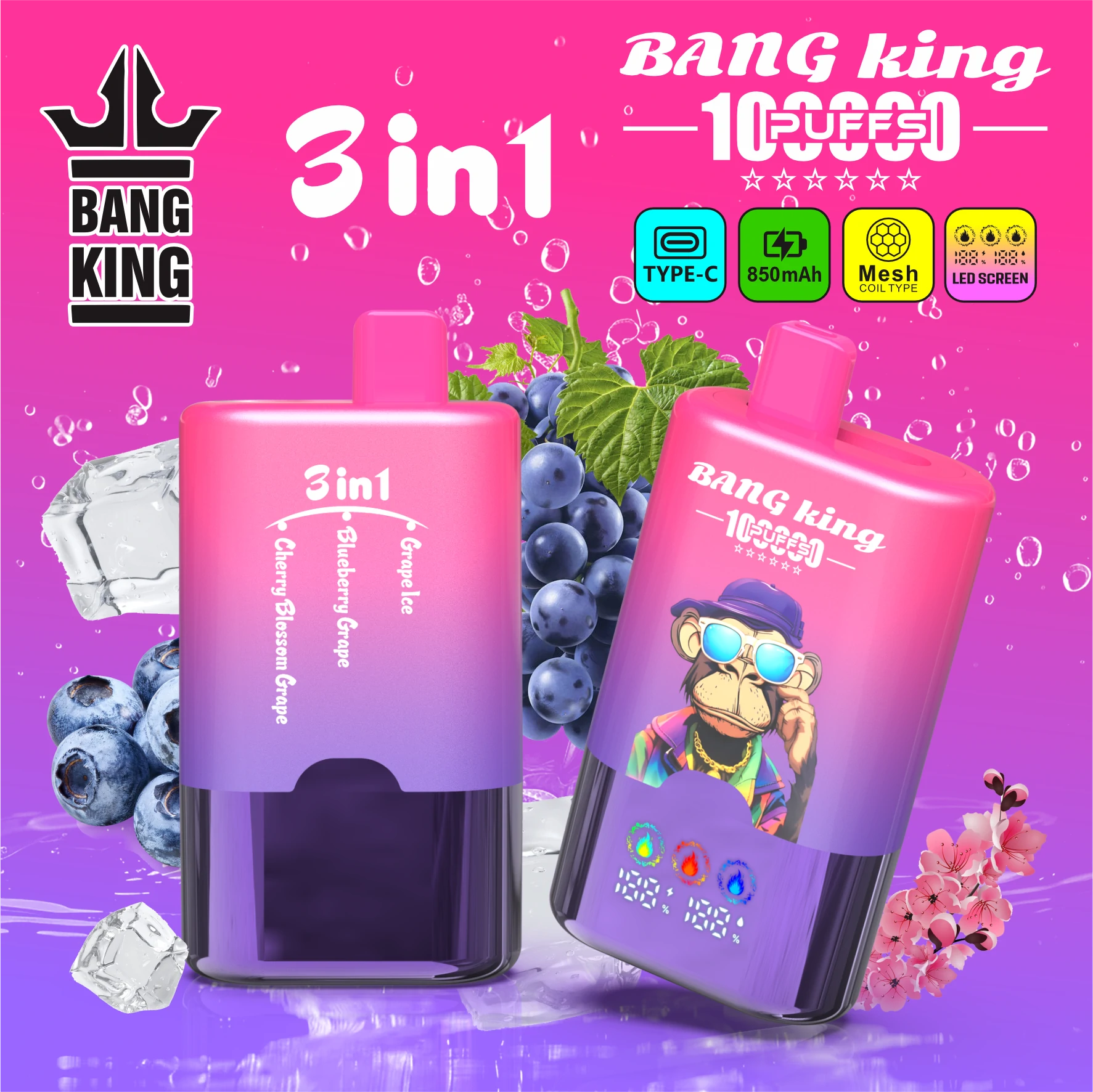 Bang 100 000 szívásos 3-in-1-es eldobható e-cigi, fotó 6
