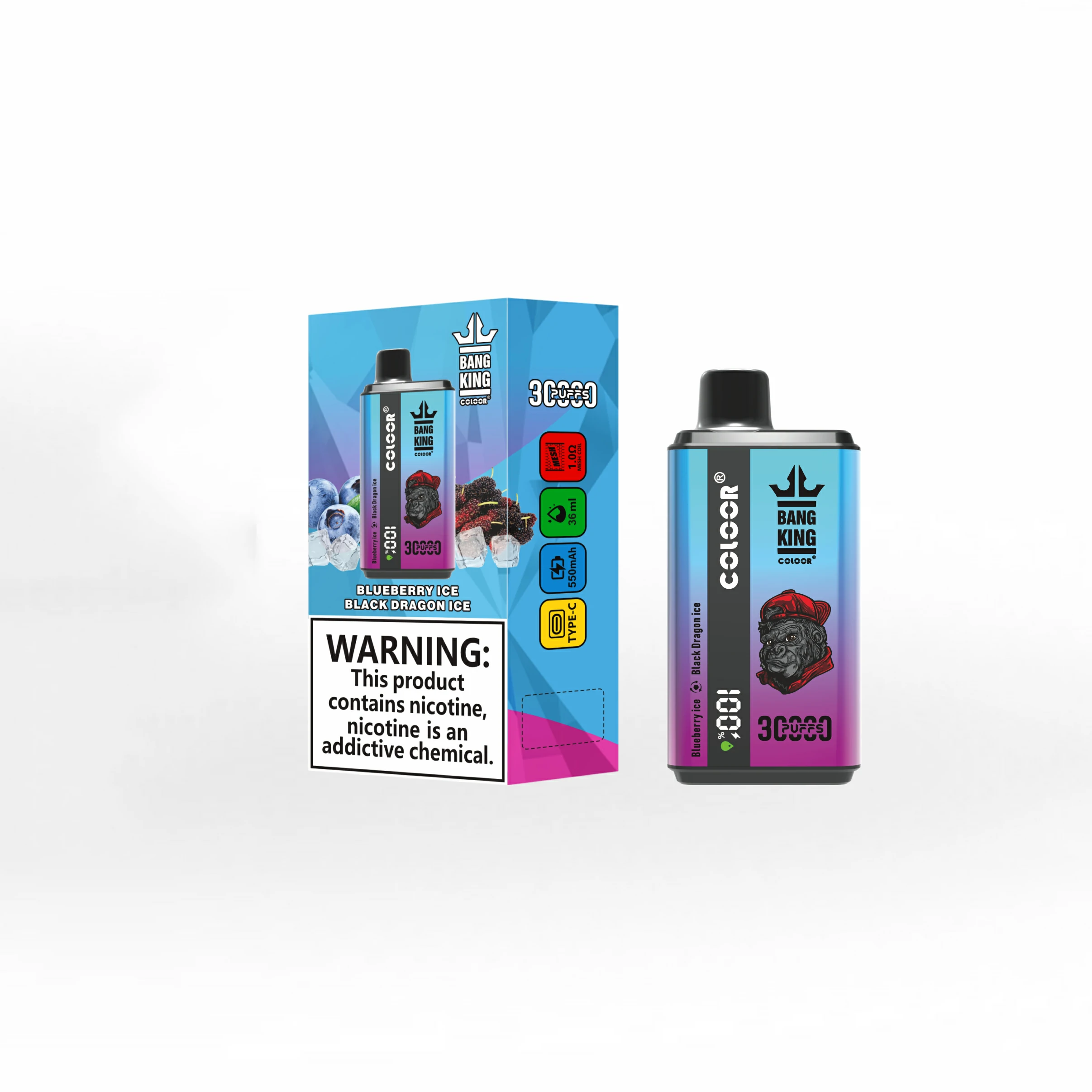 Bang King , 30 000 potáhnutí, jednorázový vaporizér typu 2-in-1, fotografie 11