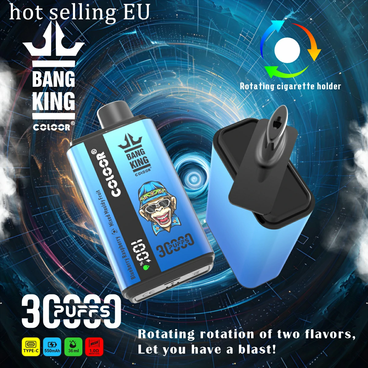 Bang King , 30 000 potáhnutí, jednorázový vaporizér typu 2-in-1, fotografie 2