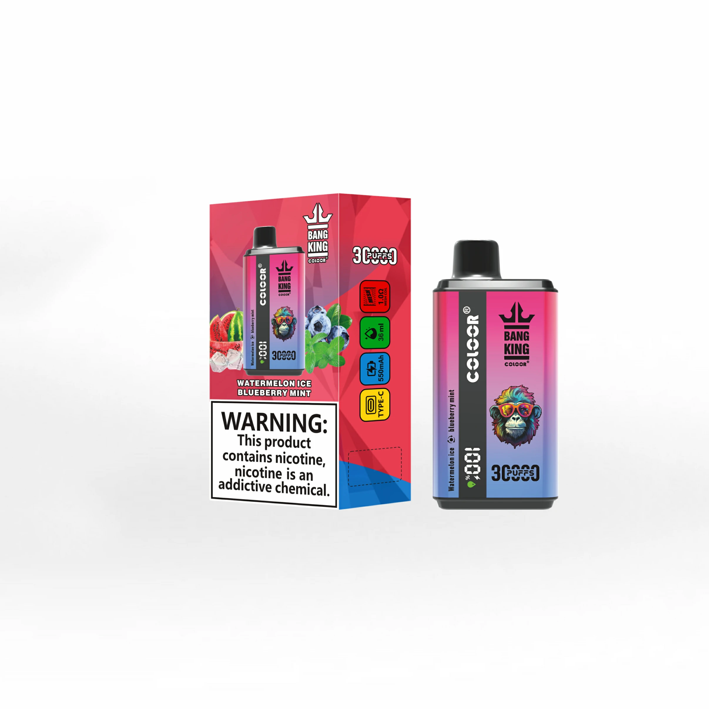 Bang King , 30 000 potáhnutí, jednorázový vaporizér typu 2-in-1, fotografie 7
