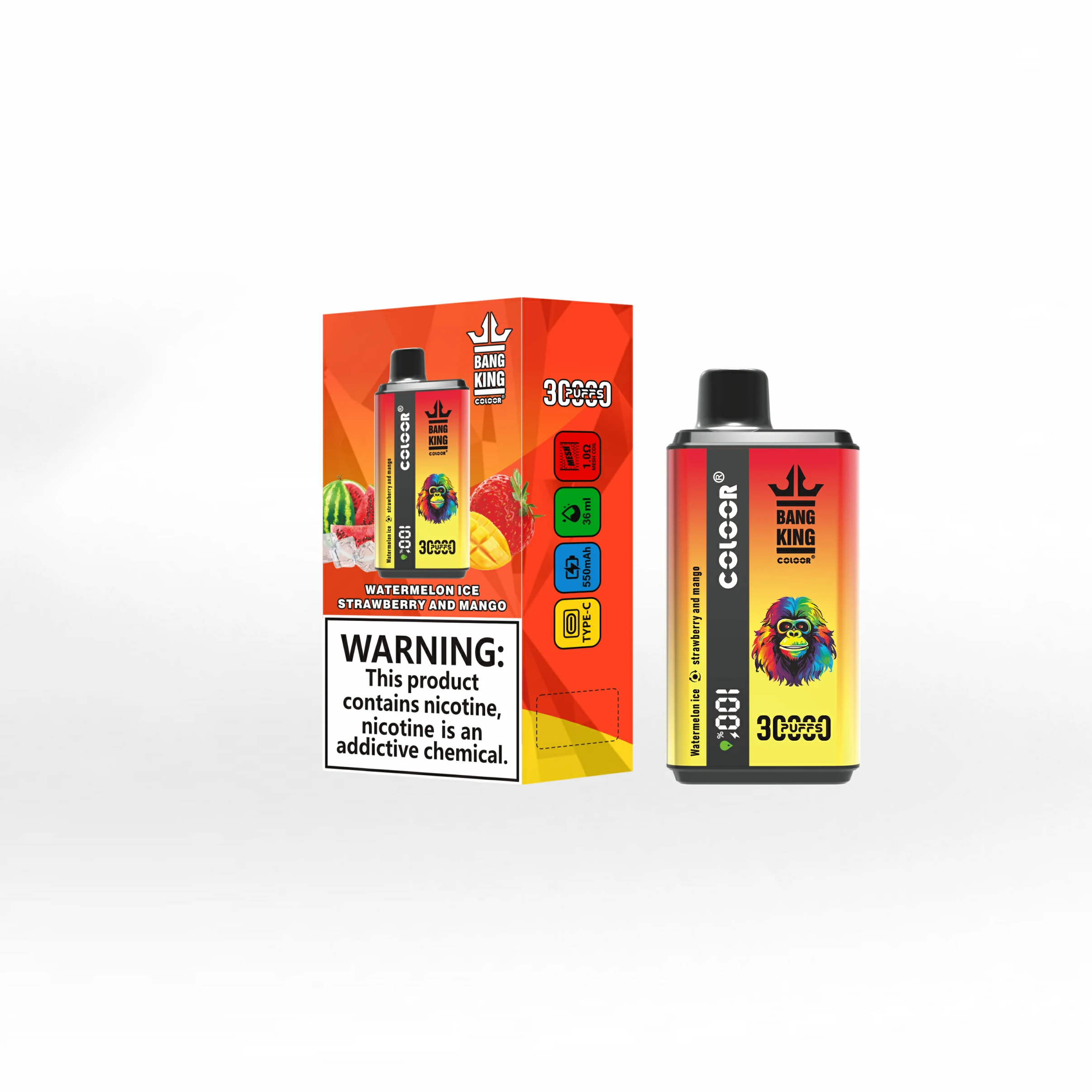 Bang King , 30 000 potáhnutí, jednorázový vaporizér typu 2-in-1, fotografie 8