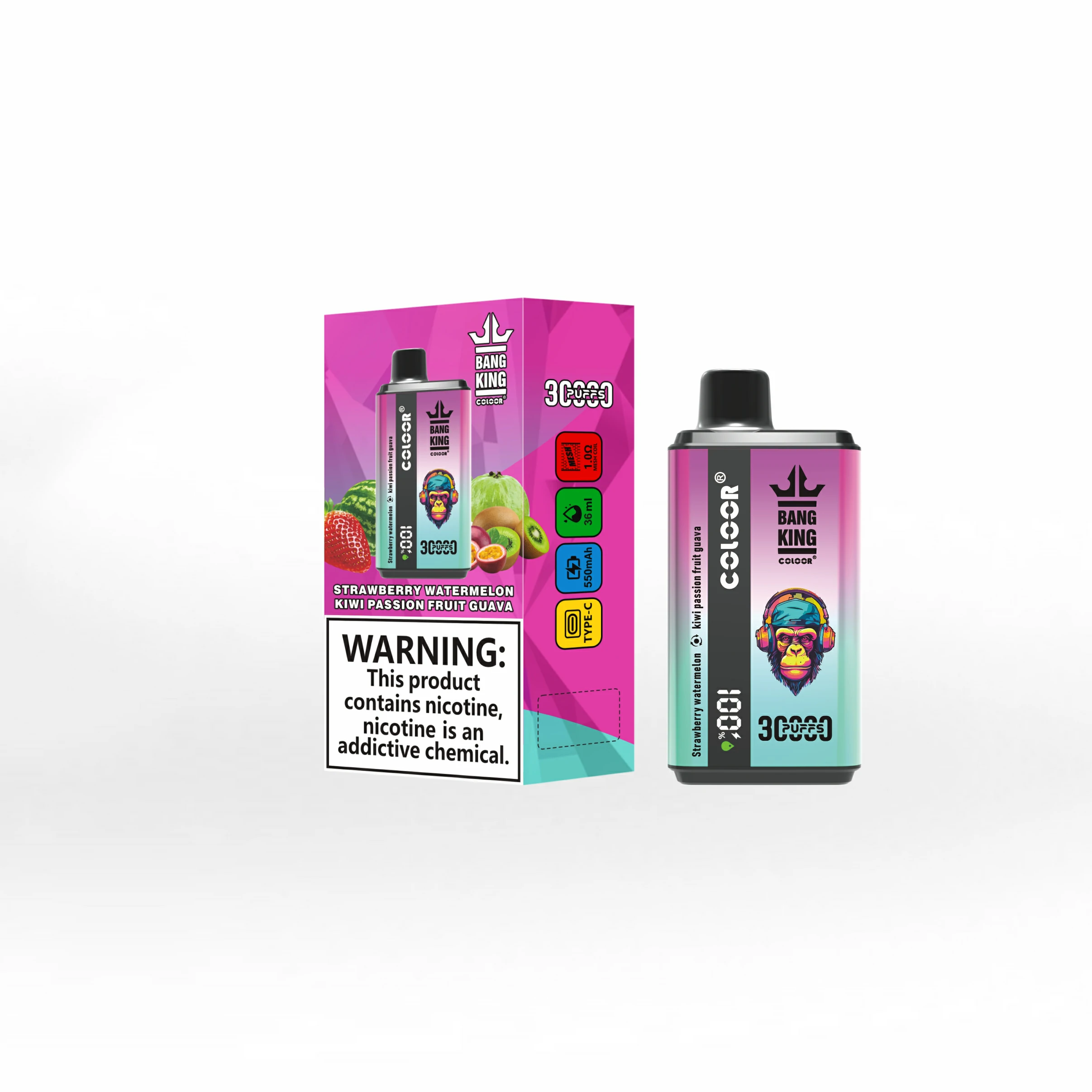 Bang King , 30 000 potáhnutí, jednorázový vaporizér typu 2-in-1, fotografie 9
