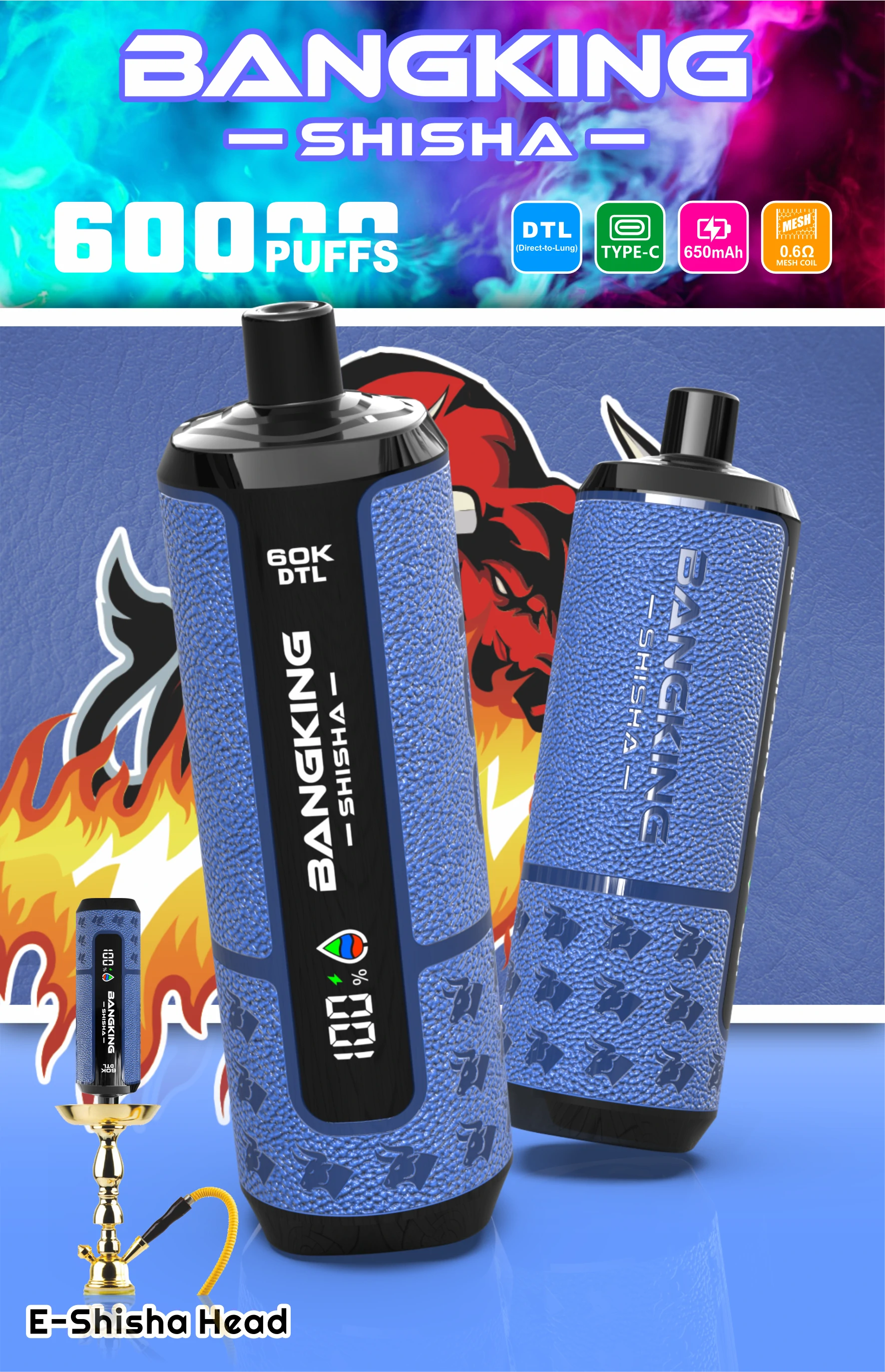 Bang 60000 Puffs King Shisha Disposable Vape, photo 6