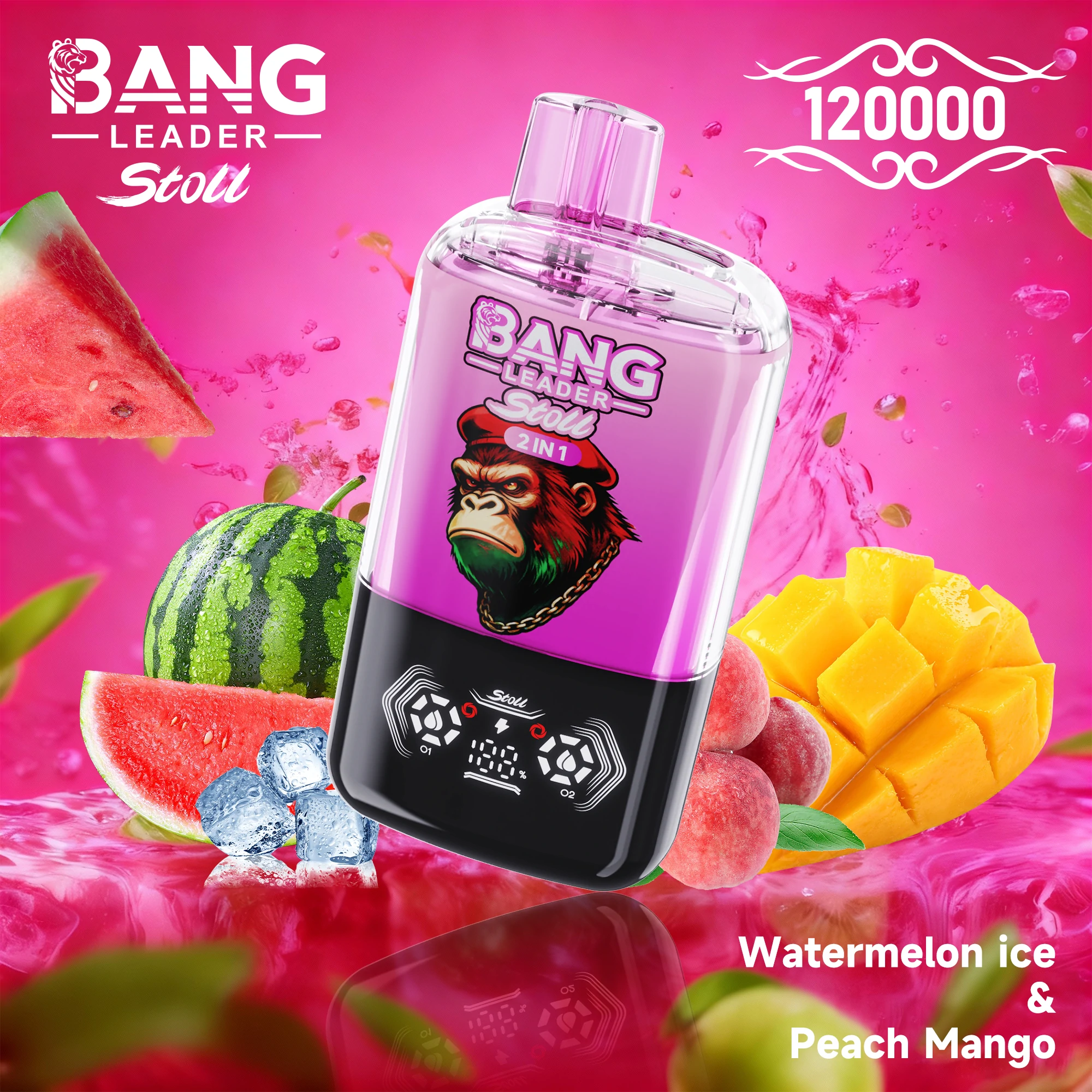 Bang Leader, 120 000 bloss, 2-in-1-engångsvape, foto 5