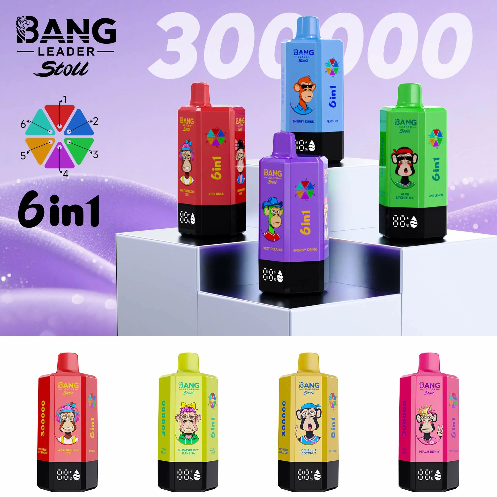 Bang Leader 300000 Puffs 6-in-1 Disposable Vape