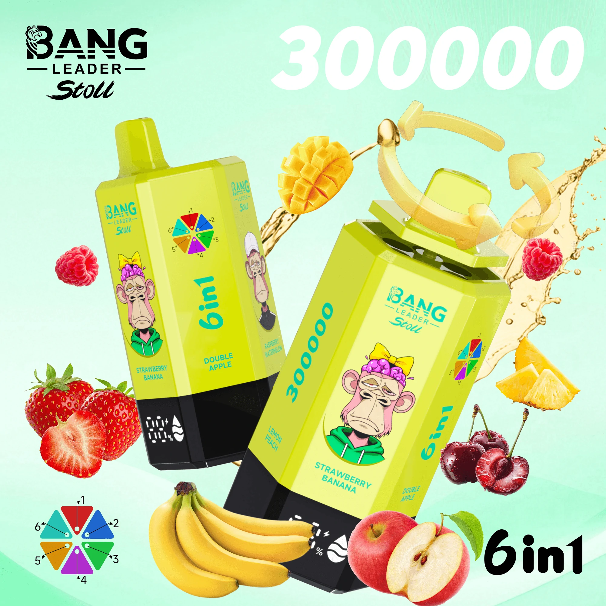 Bang Leader 300.000 Züge – 6-in-1-Einweg-E-Zigarette, Foto 4
