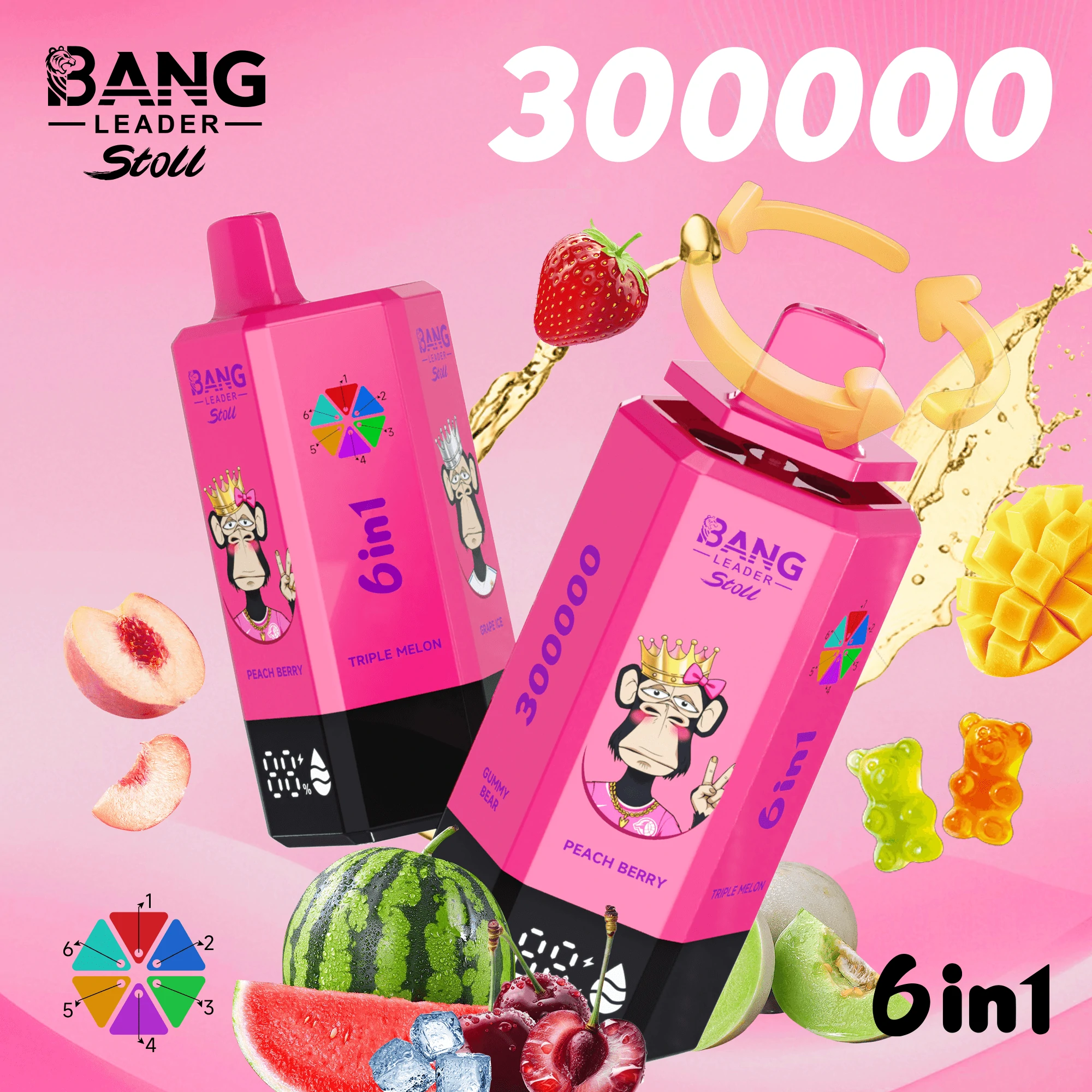 Bang Leader 300.000 Züge – 6-in-1-Einweg-E-Zigarette, Foto 6