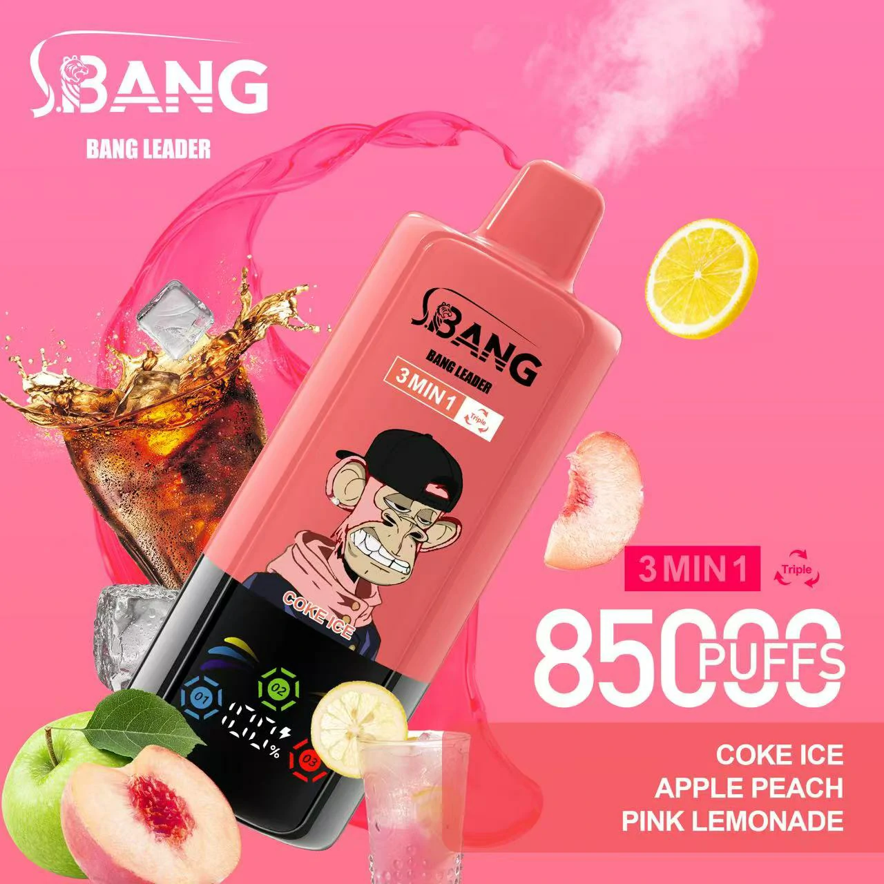 Bang Leader 85.000 trekjes 3-in-1-wegwerpvape, foto 5