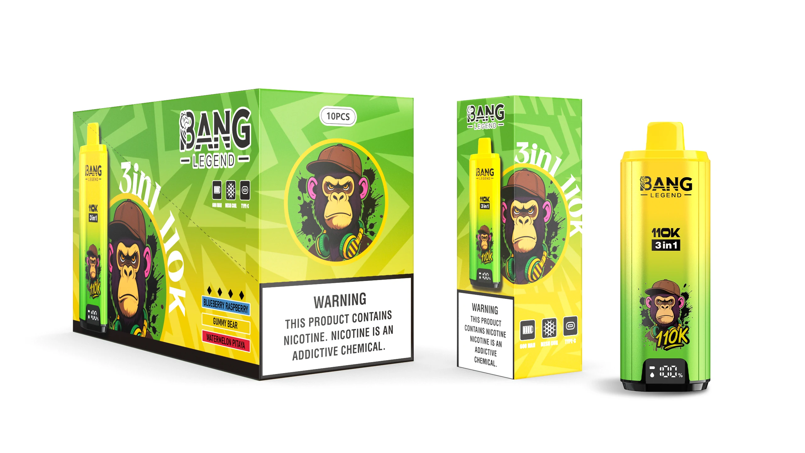 Bang, 110 000 potáhnutí, jednorázový vaporizér typu 3-in-1, fotografie 2