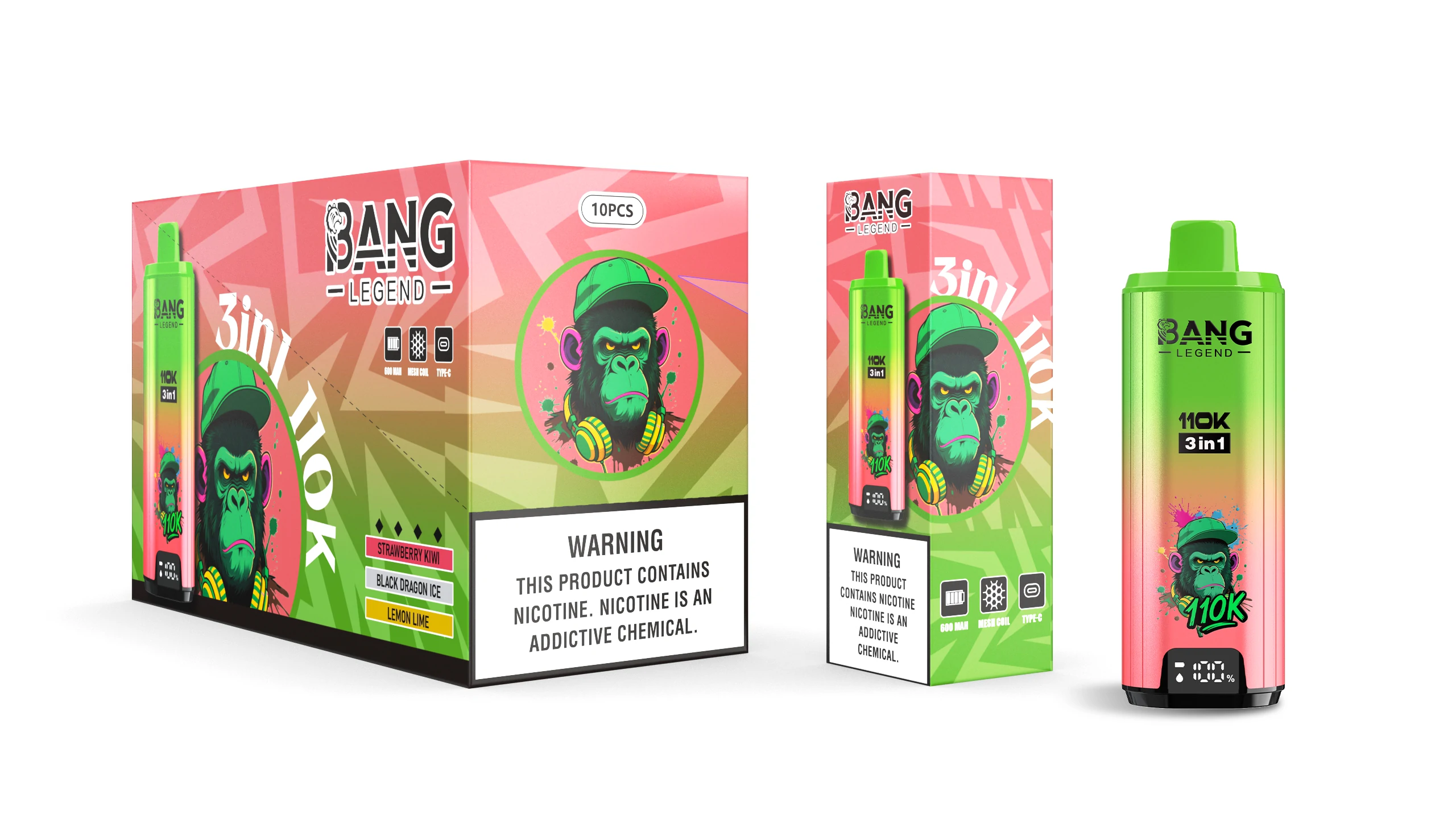 Bang, 110 000 potáhnutí, jednorázový vaporizér typu 3-in-1, fotografie 3