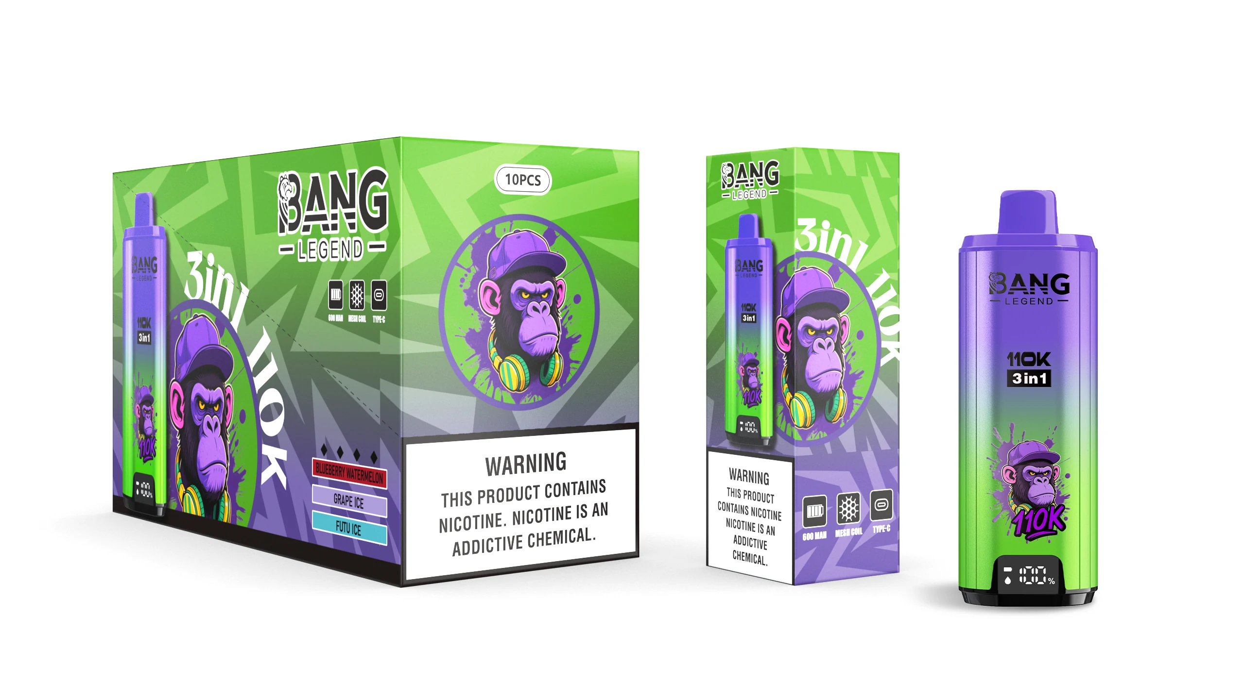 Bang, 110 000 potáhnutí, jednorázový vaporizér typu 3-in-1, fotografie 4