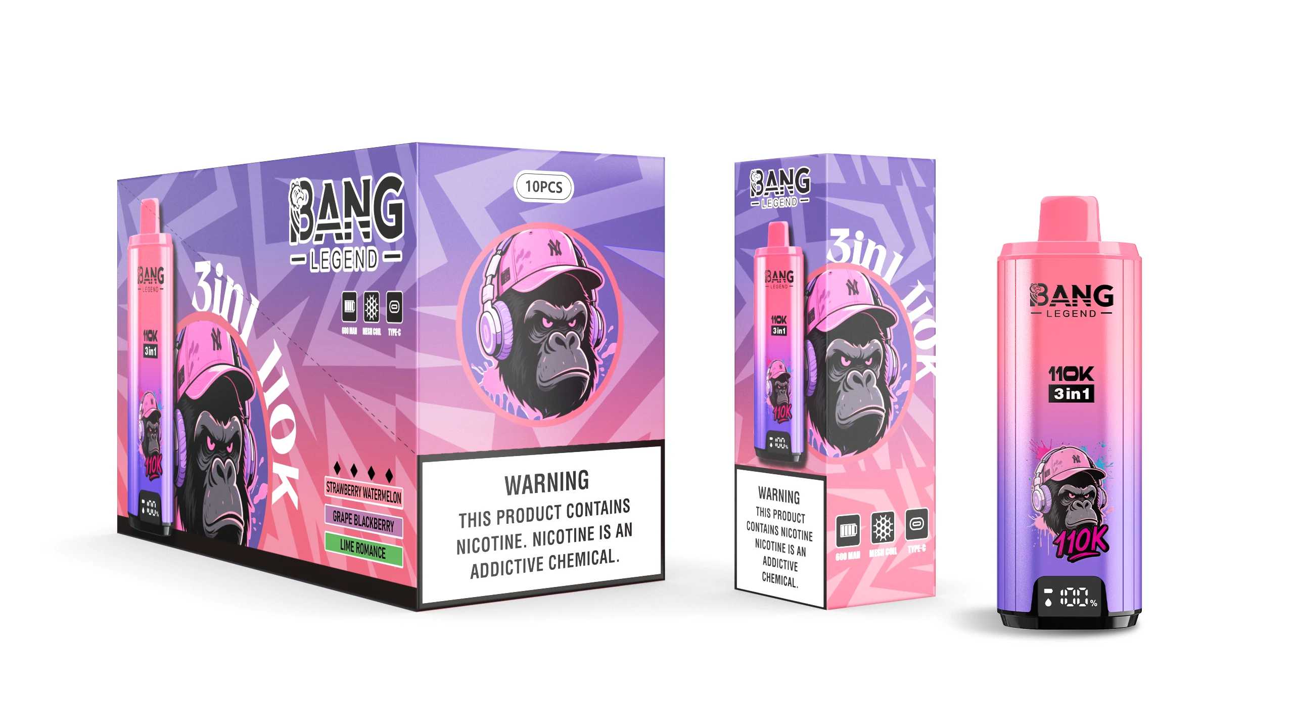 Bang, 110 000 potáhnutí, jednorázový vaporizér typu 3-in-1, fotografie 5