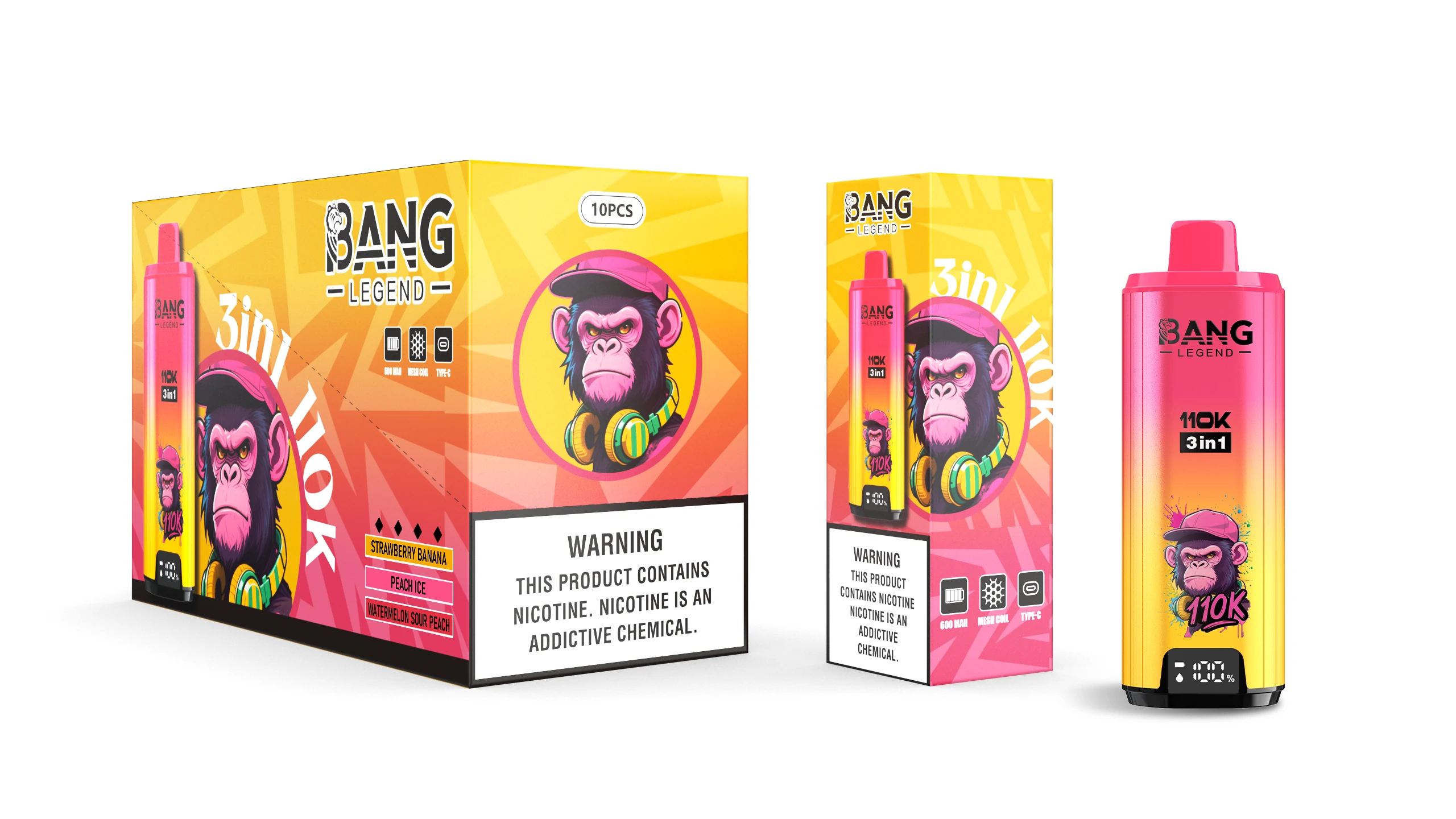 Bang, 110 000 potáhnutí, jednorázový vaporizér typu 3-in-1, fotografie 6