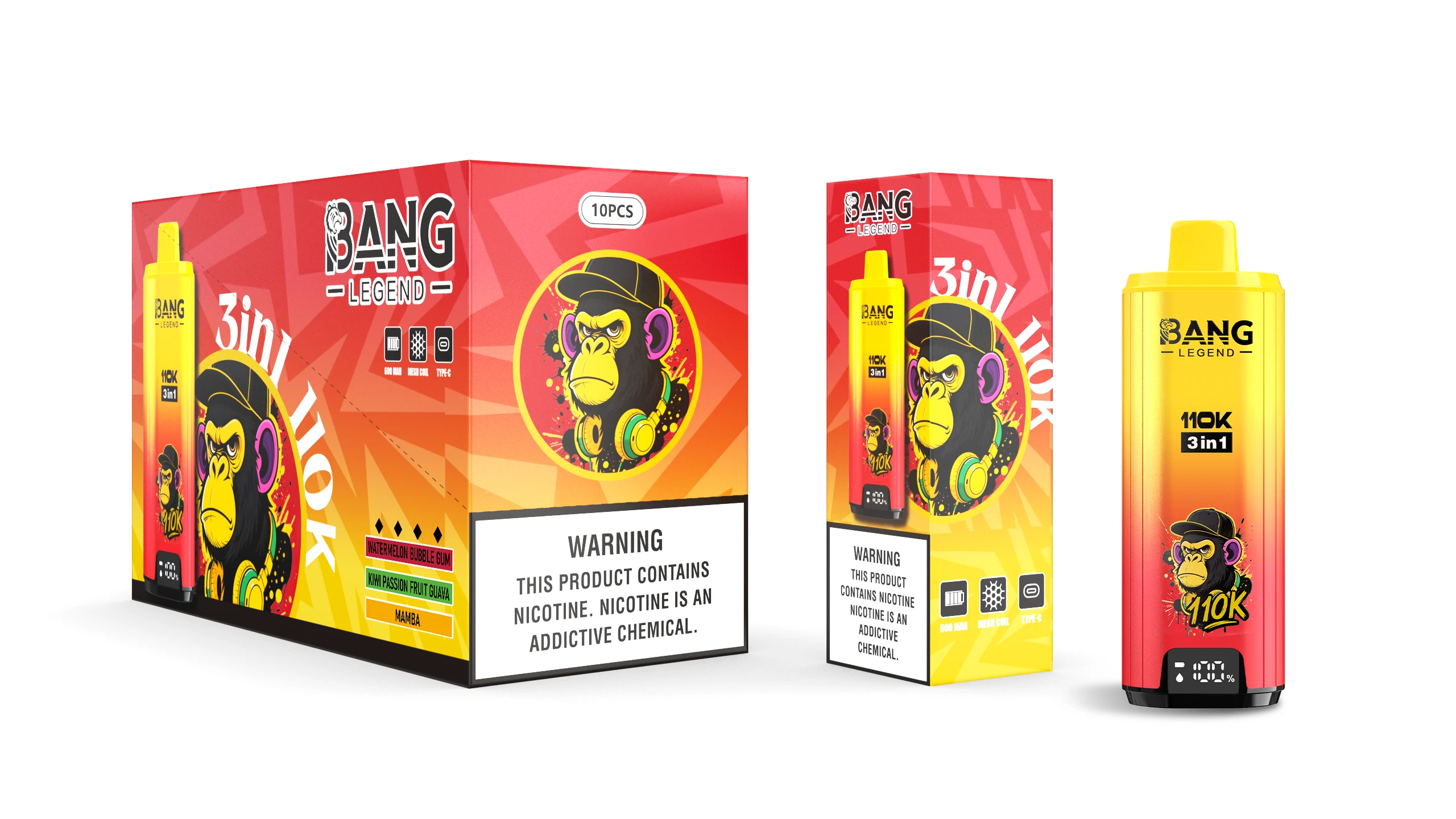 Bang, 110 000 potáhnutí, jednorázový vaporizér typu 3-in-1, fotografie 8
