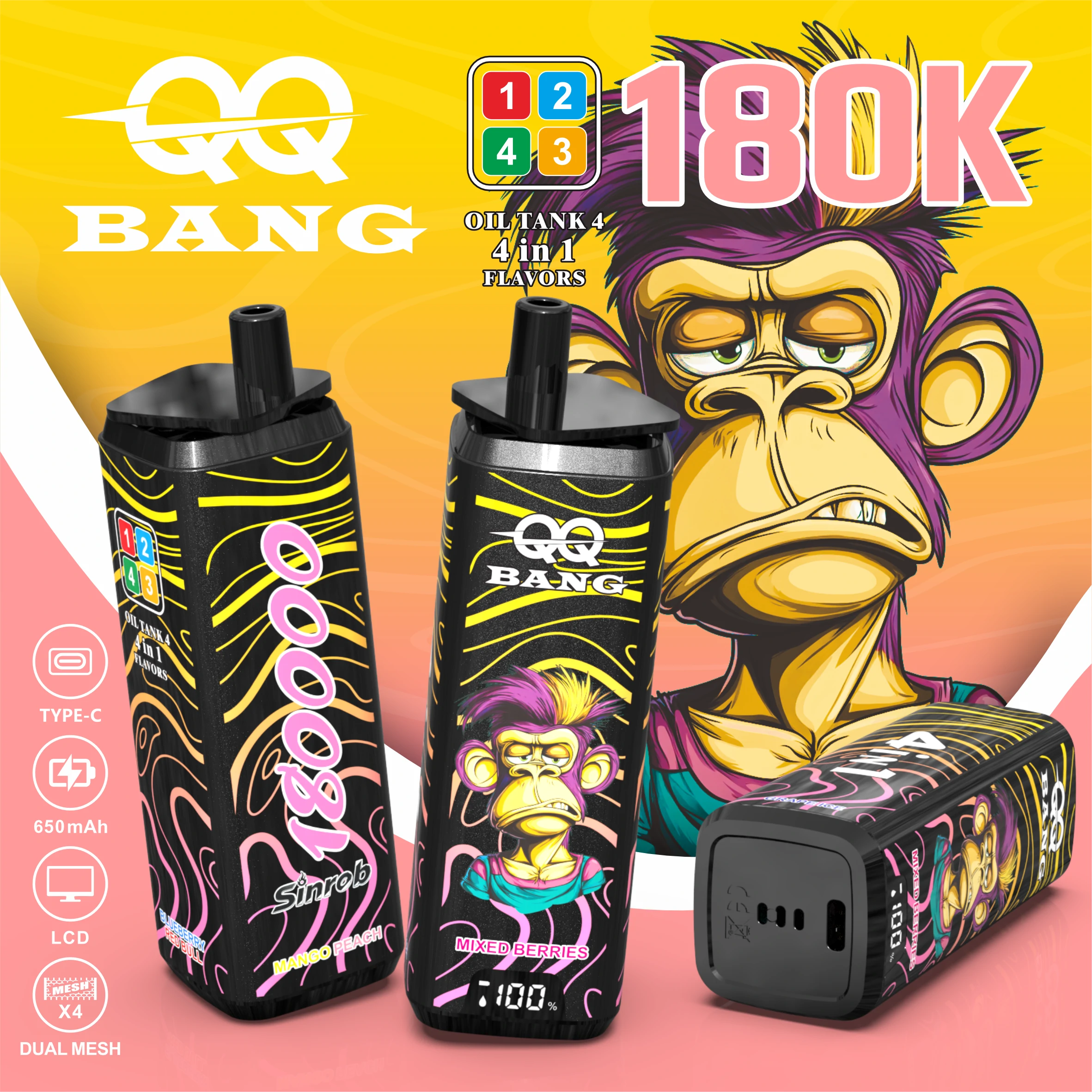 Bang, 180 000 szívás, 4-in-1-es eldobható e-cigi, fotó 2