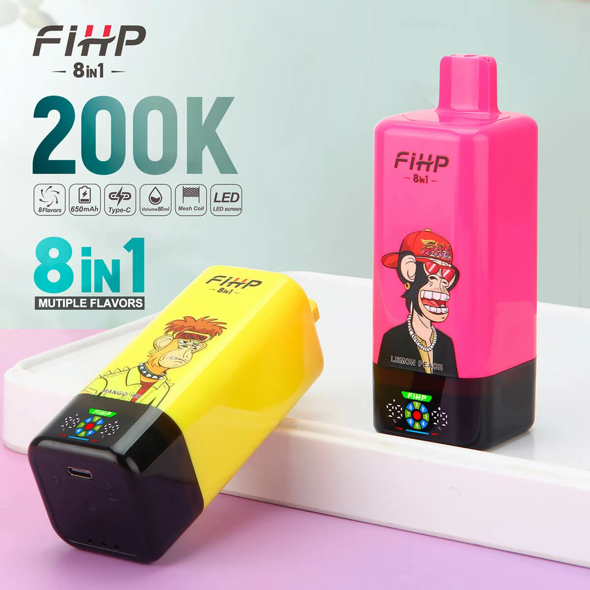 FIHP 200000 Puffs 8-in-1 Disposable Vape, photo 2
